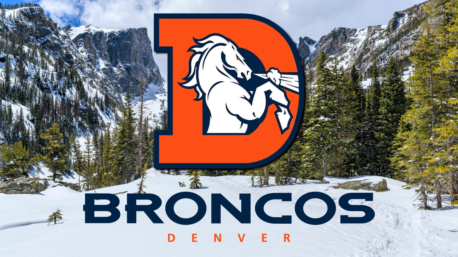 Denver Broncos Rocky Mountain National Park Fan Art NFL Logo American Football Colorado Alternate Lo 1920x1080
