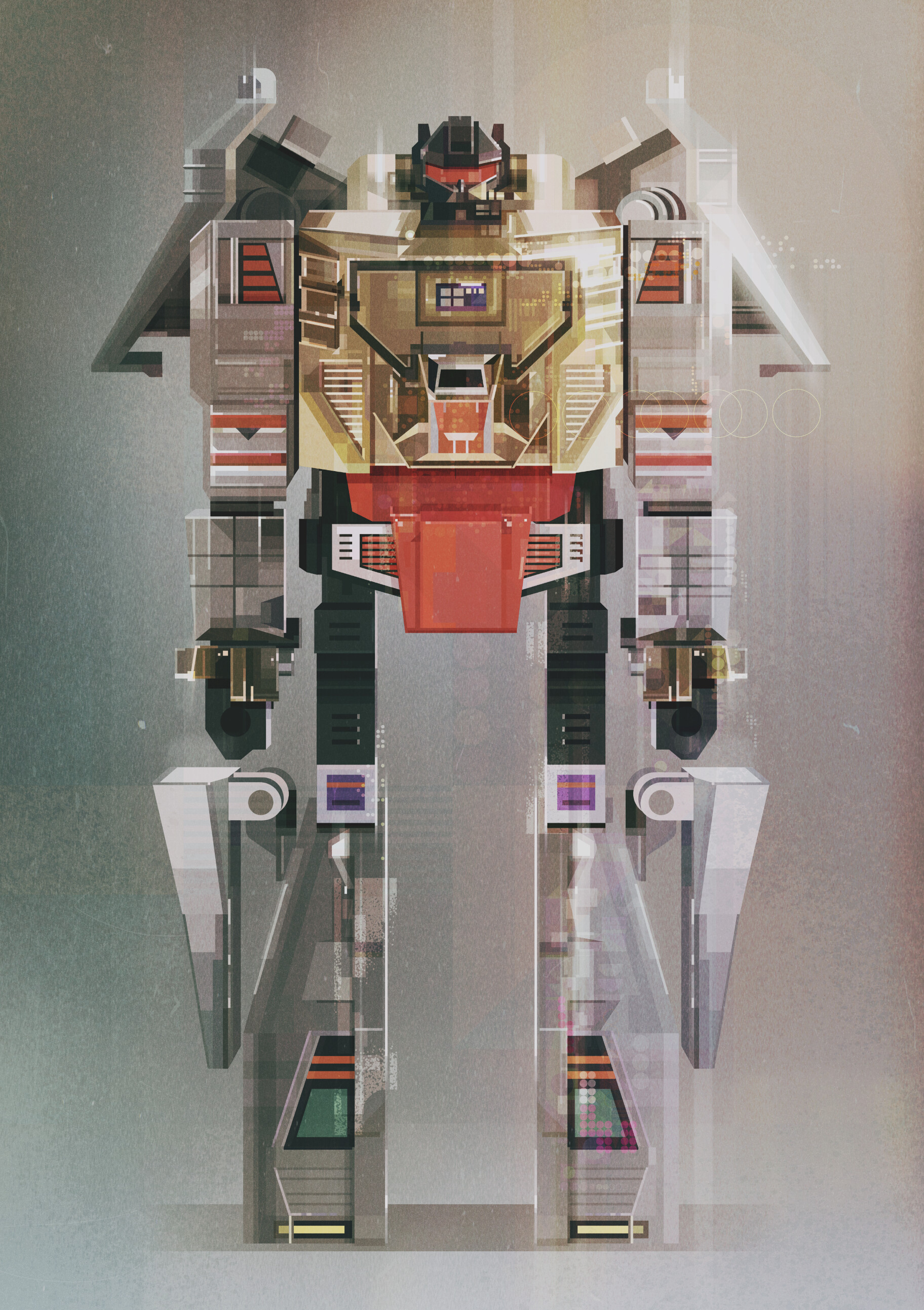James Gilleard Vertical Robot Illustration Digital Art Toys Transformer Grimlock 1824x2586