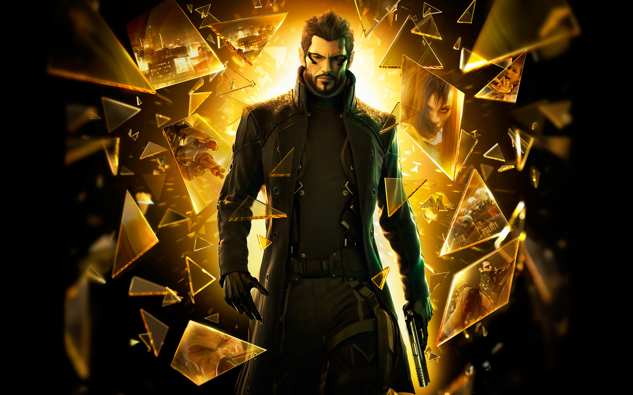 Adam Jensen Deus Ex Deus Ex Human Revolution Video Game Characters Video Games Video Game Man Gun Sh 2560x1600