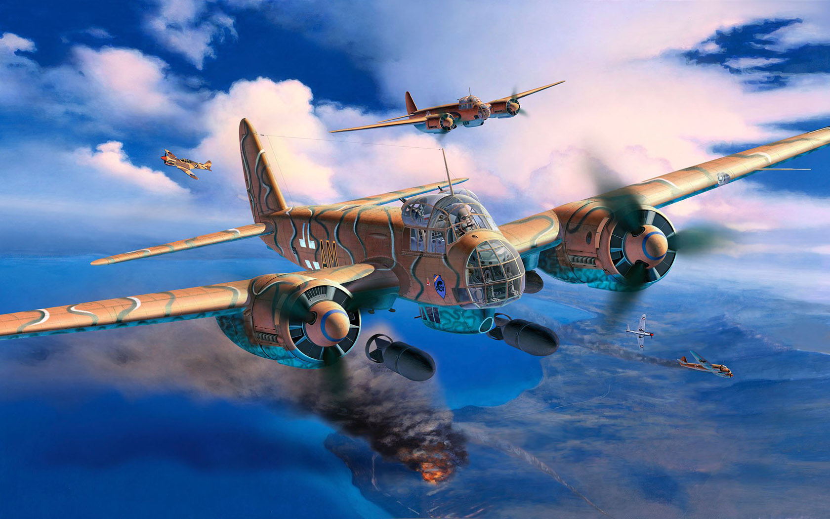 World War Ii World War War Military Military Aircraft Aircraft Airplane Bomber Germany Boxart Artwor 1680x1050