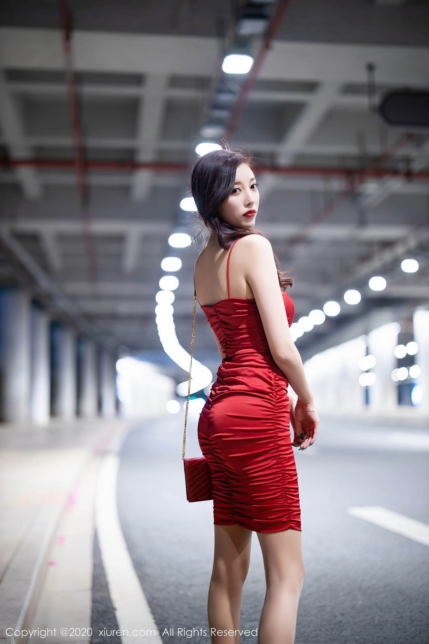 Asian Glamour Red Dress Tight Dress Chinese Legs Smiling Women 1800x2700