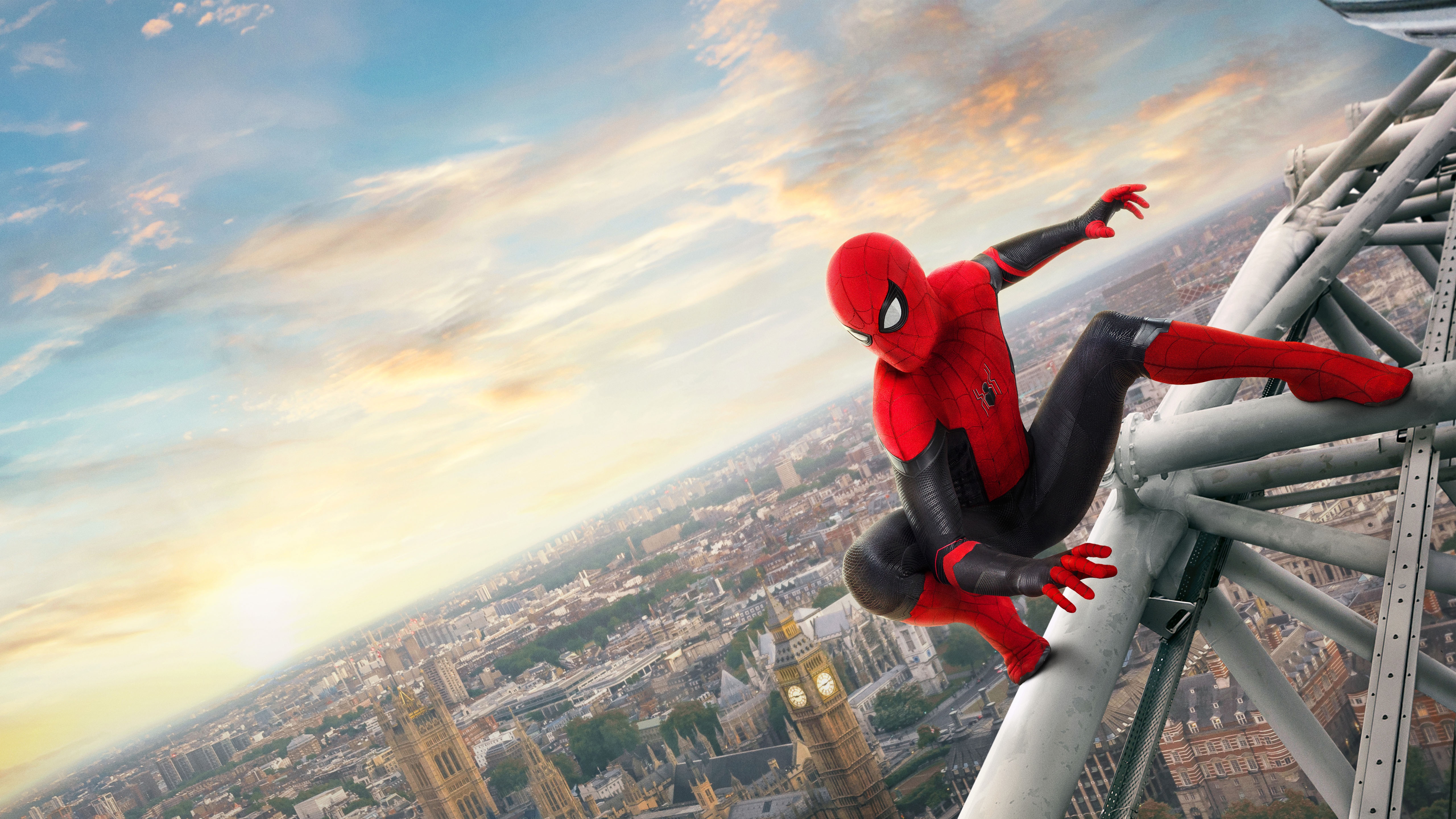 Spider Man Sky London Marvel Cinematic Universe 5120x2880