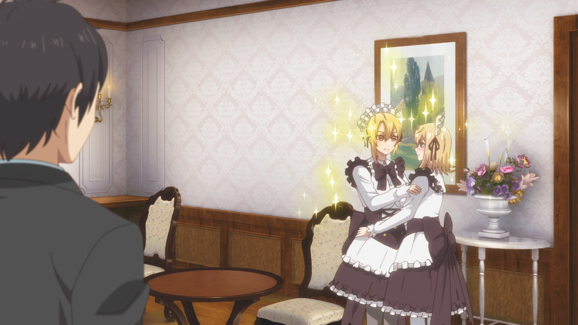 Anime Anime Girls Anime Boys Anime Screenshot Long Hair Blonde Maid Maid Outfit Otome Game Sekai Wa  1920x1080