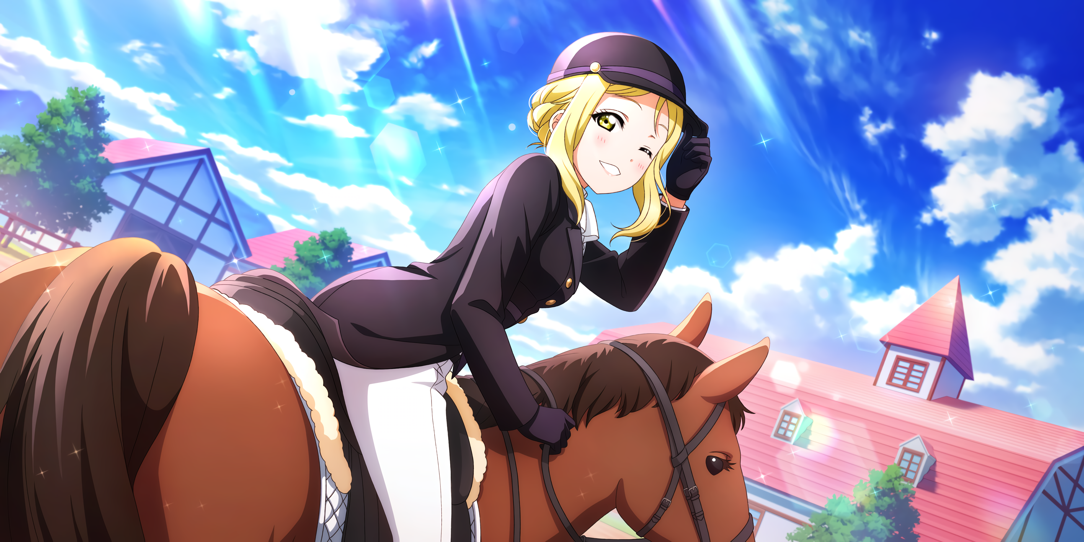 Ohara Mari Love Live Sunshine Anime Anime Girls Horse 3672x1836