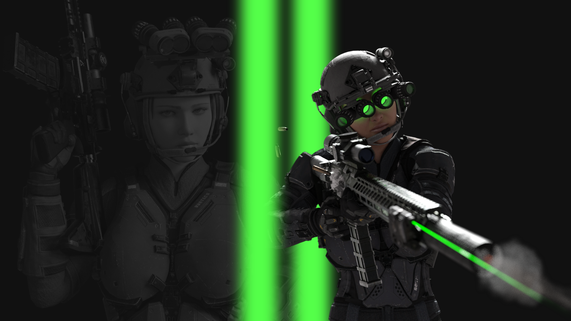 Minimalism Game Characters Call Of Duty Cod Mw Modern Warfare 2 Soldier Weapon CGi Render Digital Ar 1920x1080