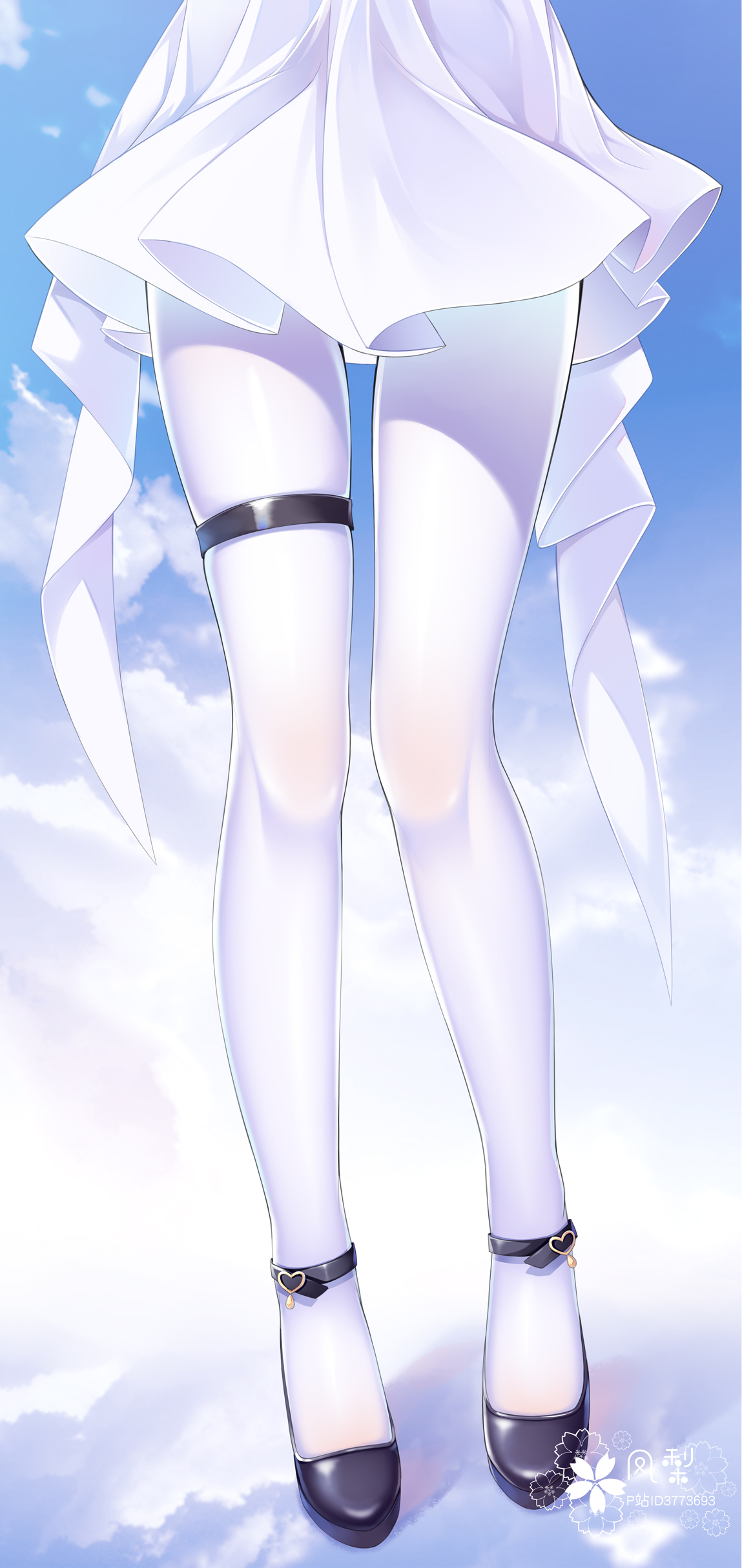 Silk Stockings Anime Girls White Clothing White 1149x2426