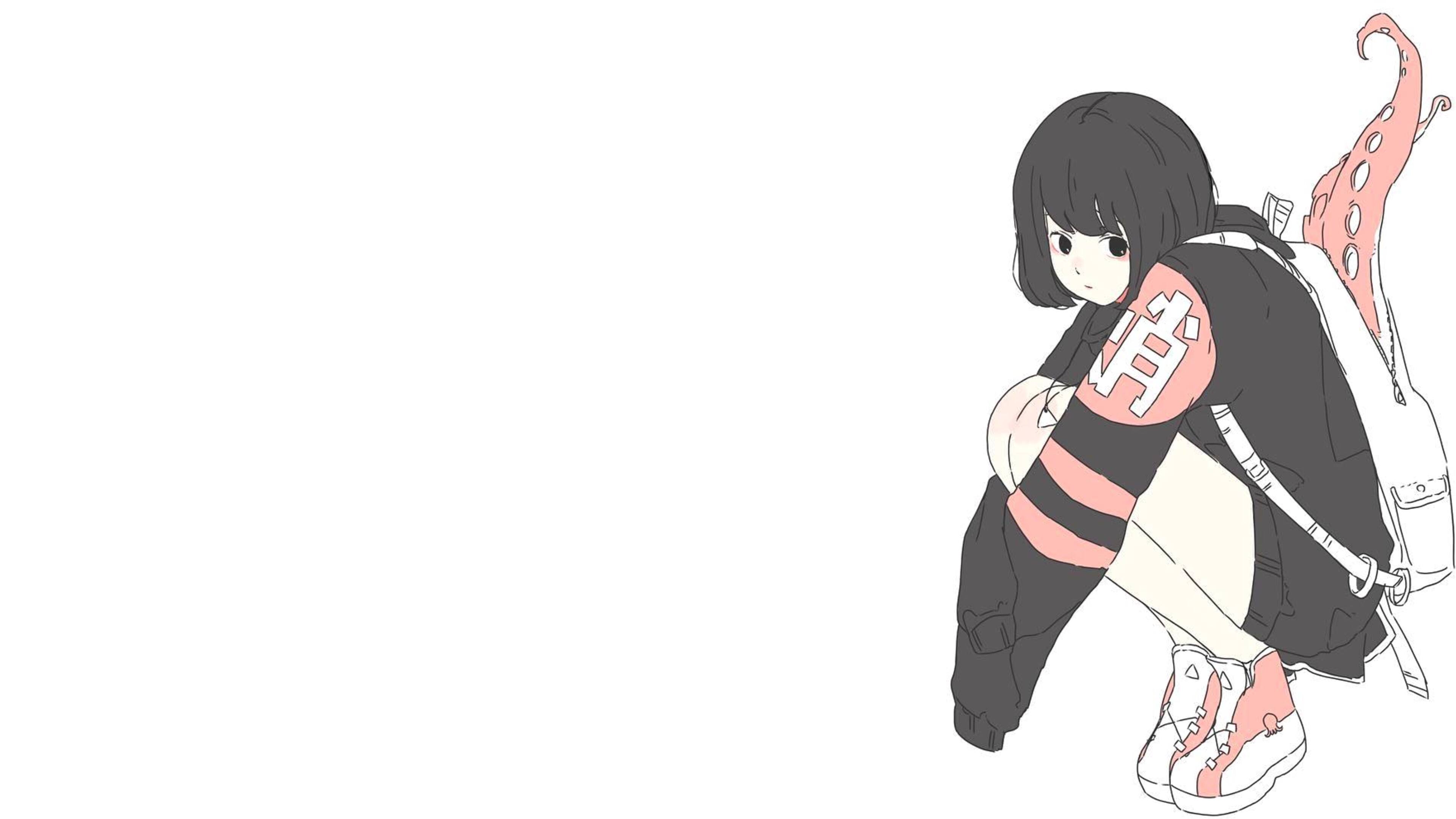 Daisukerichard Anime Girls Original Characters Backpacks Tentacles Looking At Viewer Short Hair Mini 3840x2160