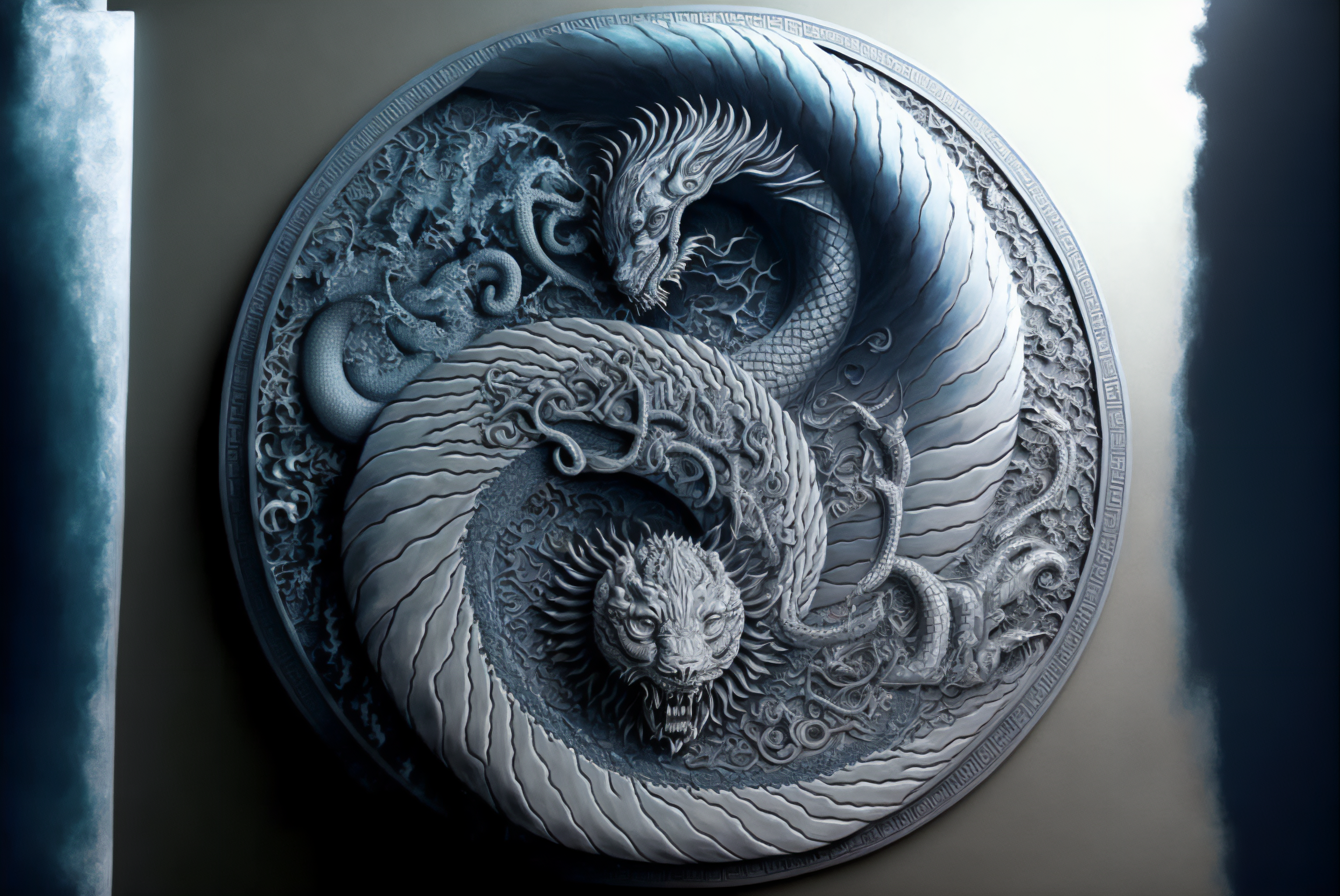 Ai Art Yin And Yang Dragon Chinese Dragon Loong Logo 3060x2048