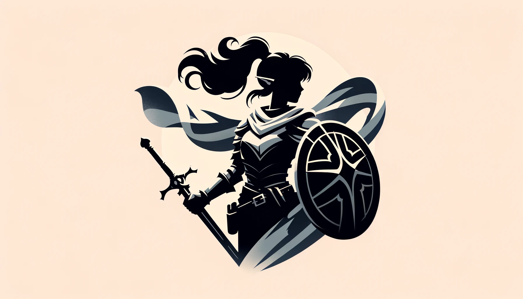 Knight Dungeon And Fighter Minimalism Dungeons Dragons Simple Background Sword Shield Women Fictiona 1792x1024