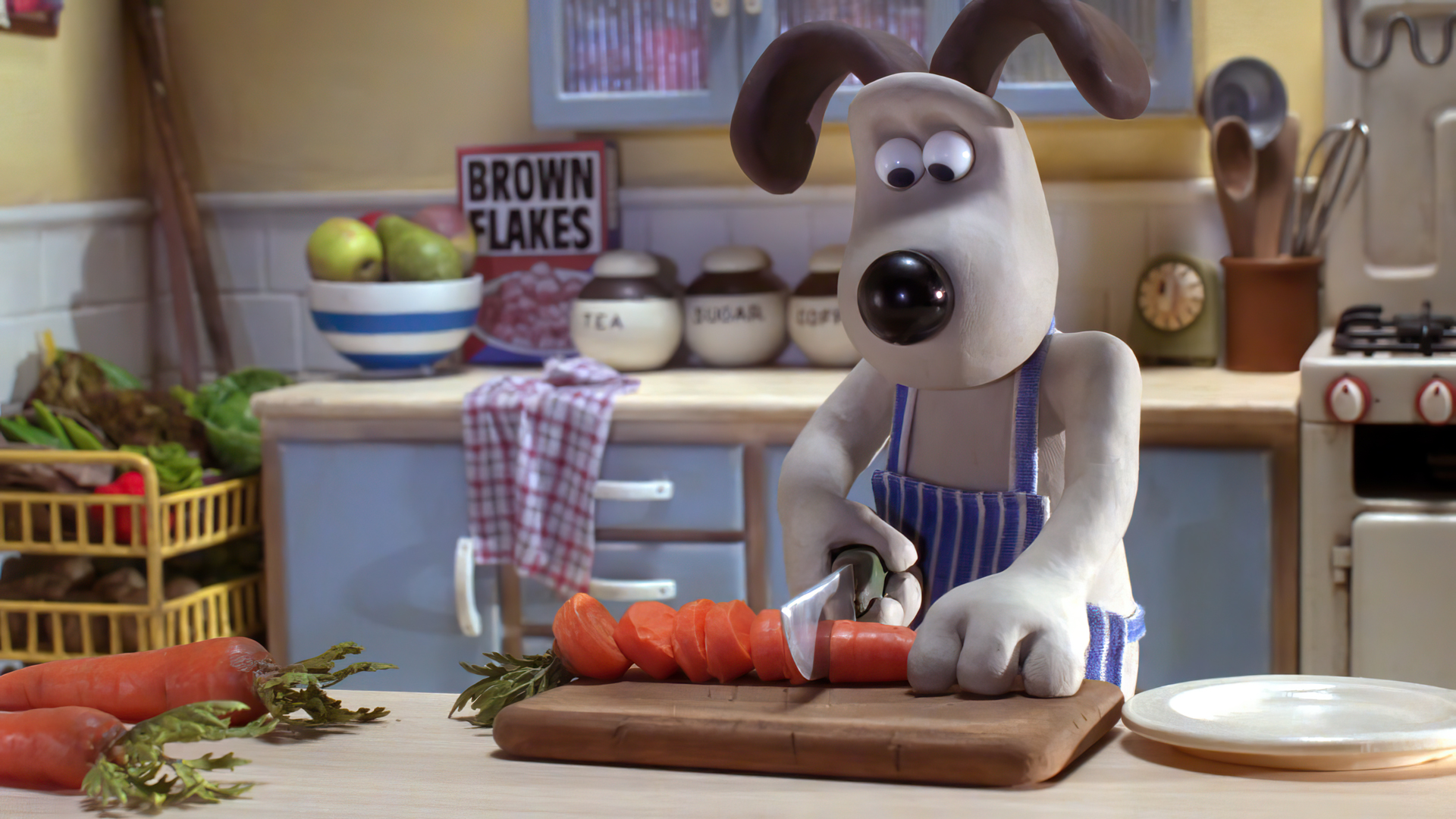 Wallace And Gromit The Curse Of The Were Rabbit Movies Film Stills Dog Kitchen Table Knife Carrots P 1920x1080