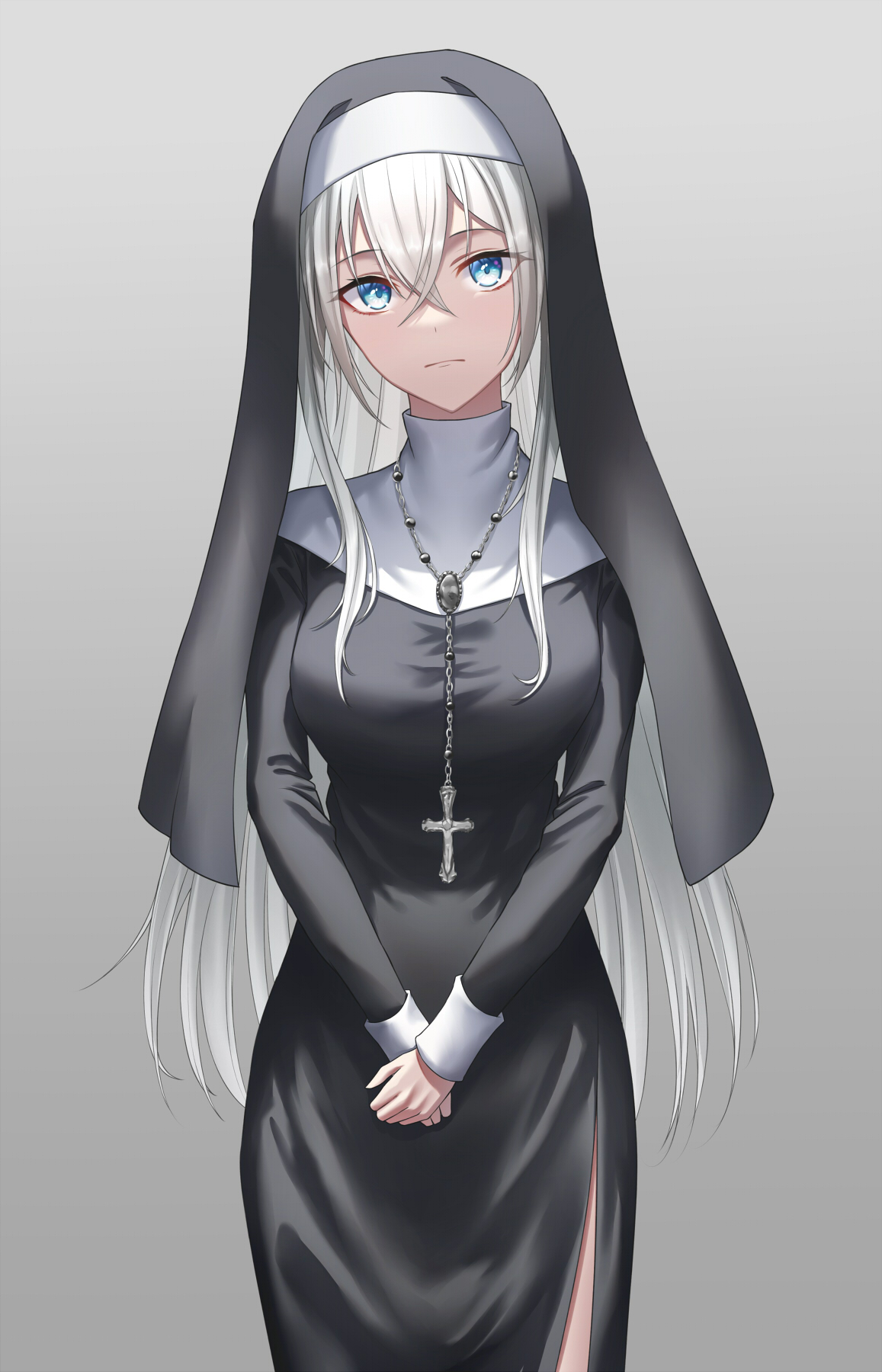 Anime Anime Girls Nun Outfit Nuns Original Characters Artwork Digital Art Fan Art 1157x1800