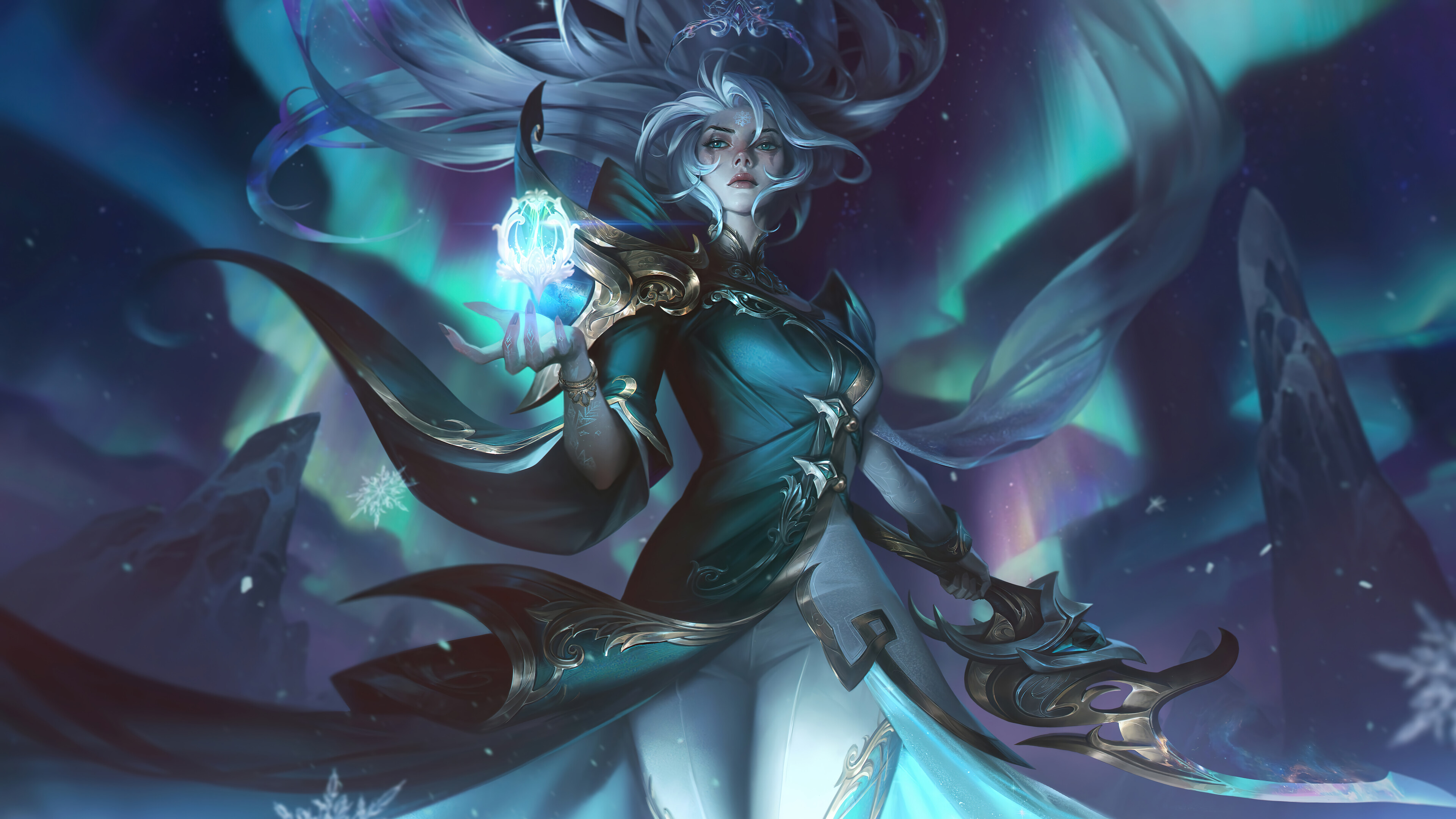 Winterblessed League Of Legends Diana League Of Legends League Of Legends Digital Art Riot Games GZG 3840x2160