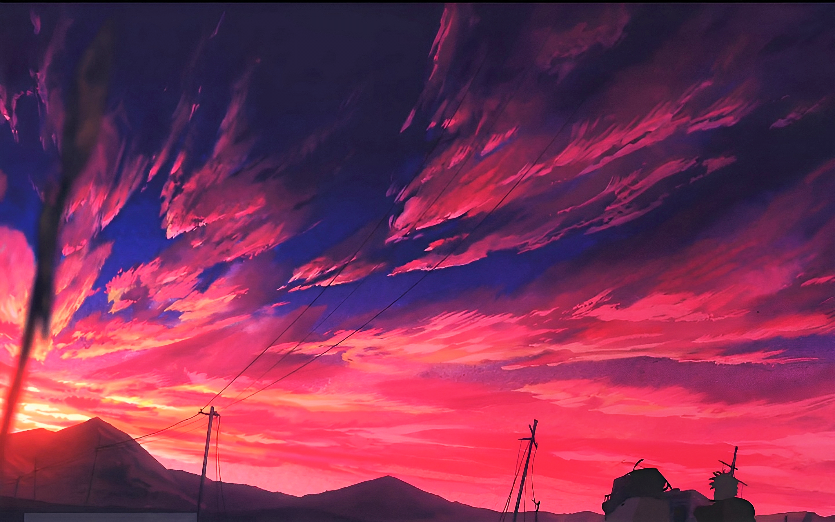 Aesthetic Anime Sunset Background Artwork #1