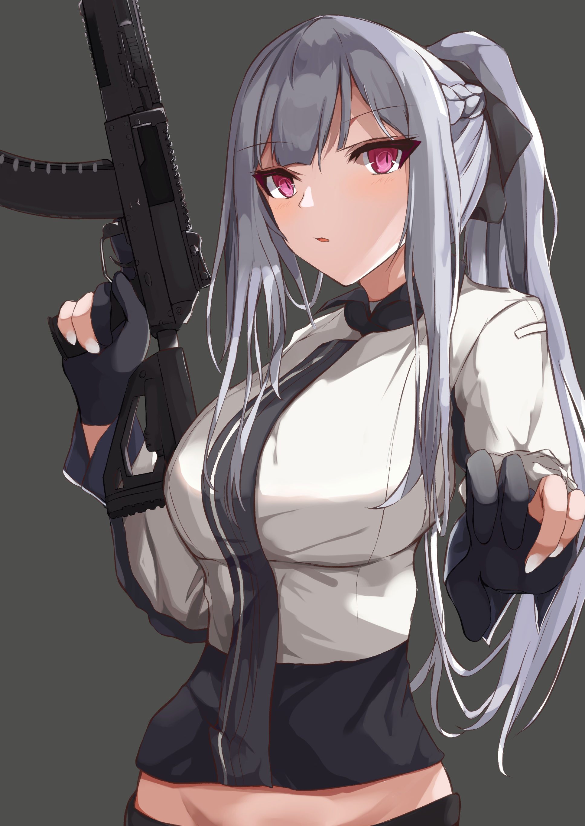 AK 12 Girls Frontline Girls Frontline Long Hair Silver Hair Anime Anime Girls Artwork Digital Art Fa 1935x2732