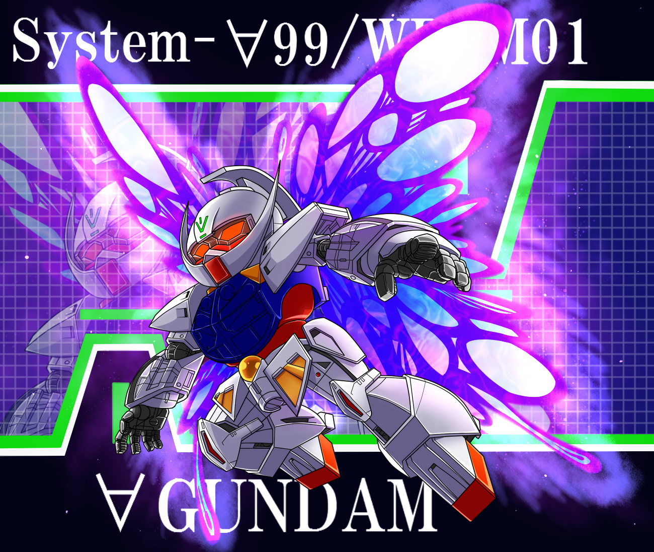 Anime Mechs Gundam Super Robot Taisen Gundam System 99 Gundam Artwork Digital Art Fan Art 1300x1096