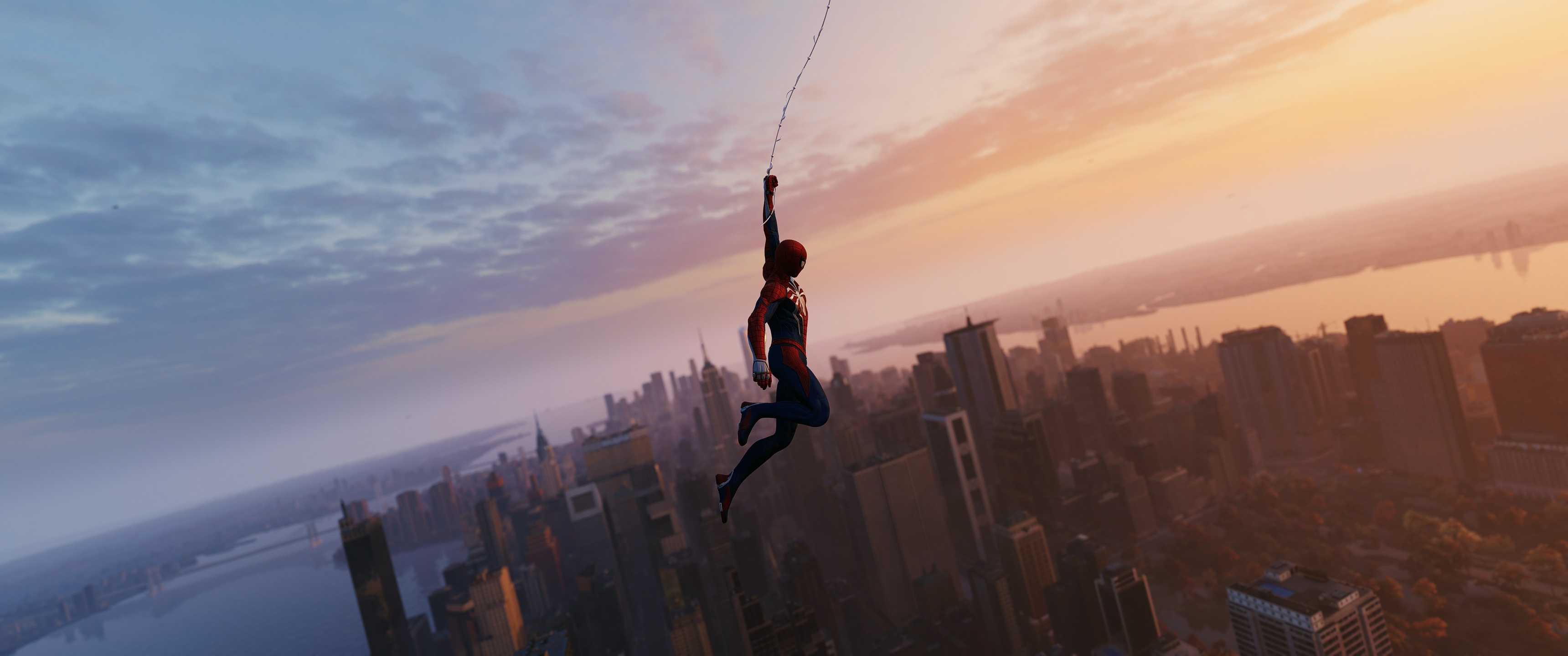 Peter Parker Spider Man New York City The Avengers MCU Superhero CGi 3440x1440