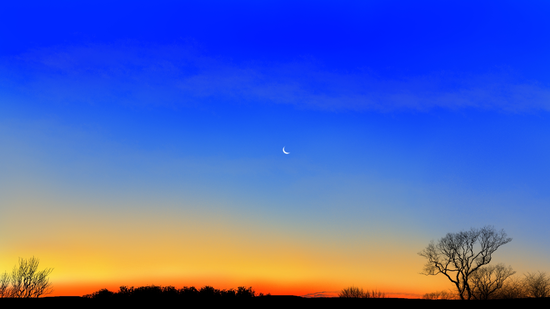 Digital Painting Digital Art Twilight Landscape Simple Background Minimalism Sky Crescent Moon Moon  1920x1080