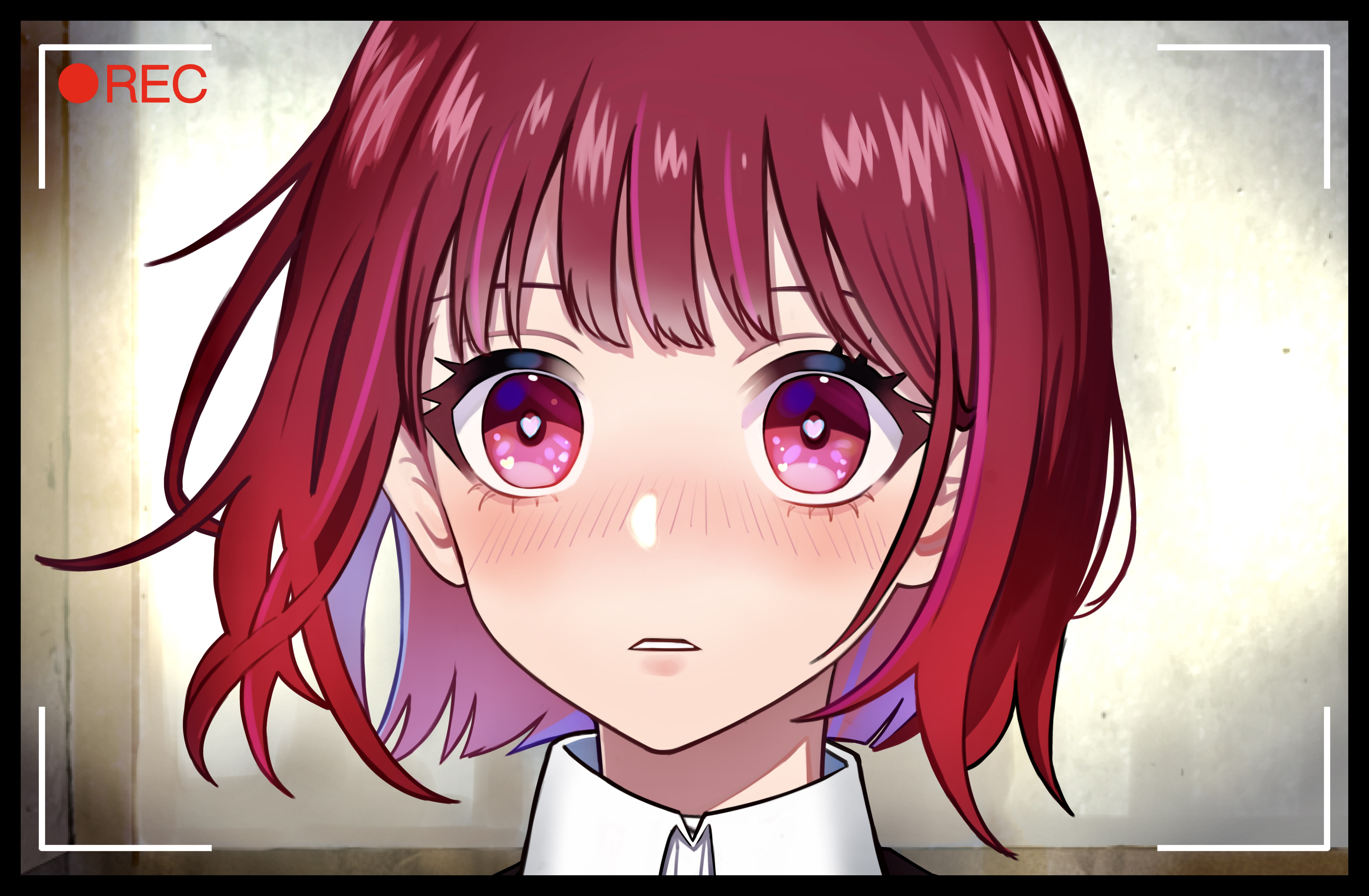 Anime Anime Girls Oshi No Ko Kana Arima Looking At Viewer Blushing Heart Eyes Short Hair Face 4093x2680