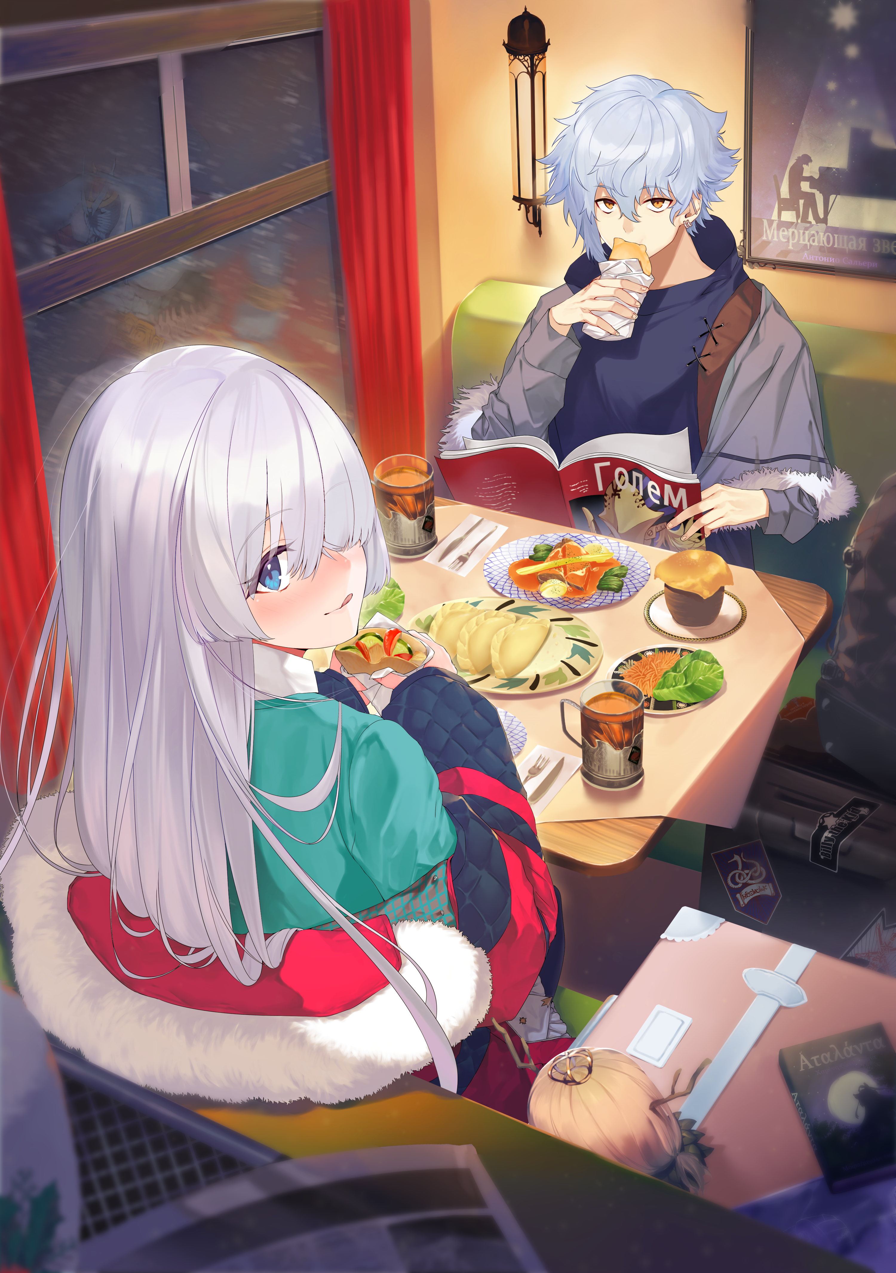 Hamada Pochiwo Fate Series Fate Grand Order Anime Girls Food Eating 3000x4262