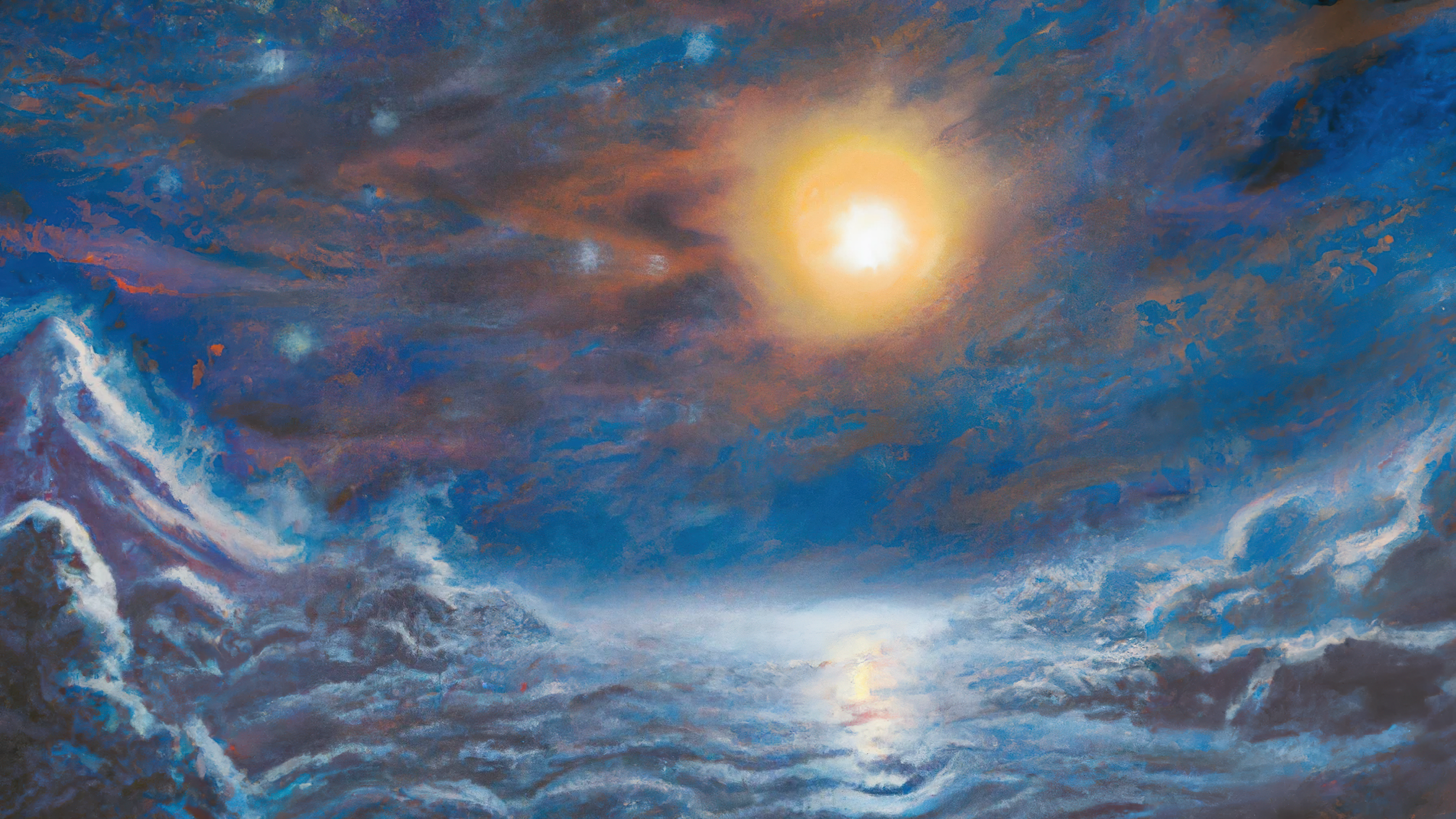 Ai Art Ai Painting Painting Sun Ice Landscape Surreal Cold 3840x2160