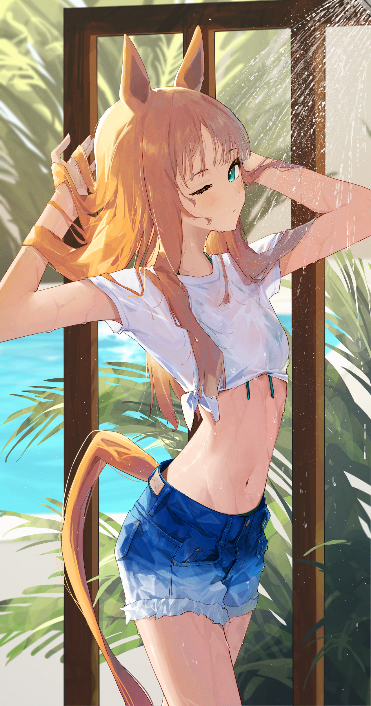 Anime Anime Girls Digital Art Artwork 2D Looking At Viewer Portrait Portrait Display Bare Midriff Sh 1280x2435