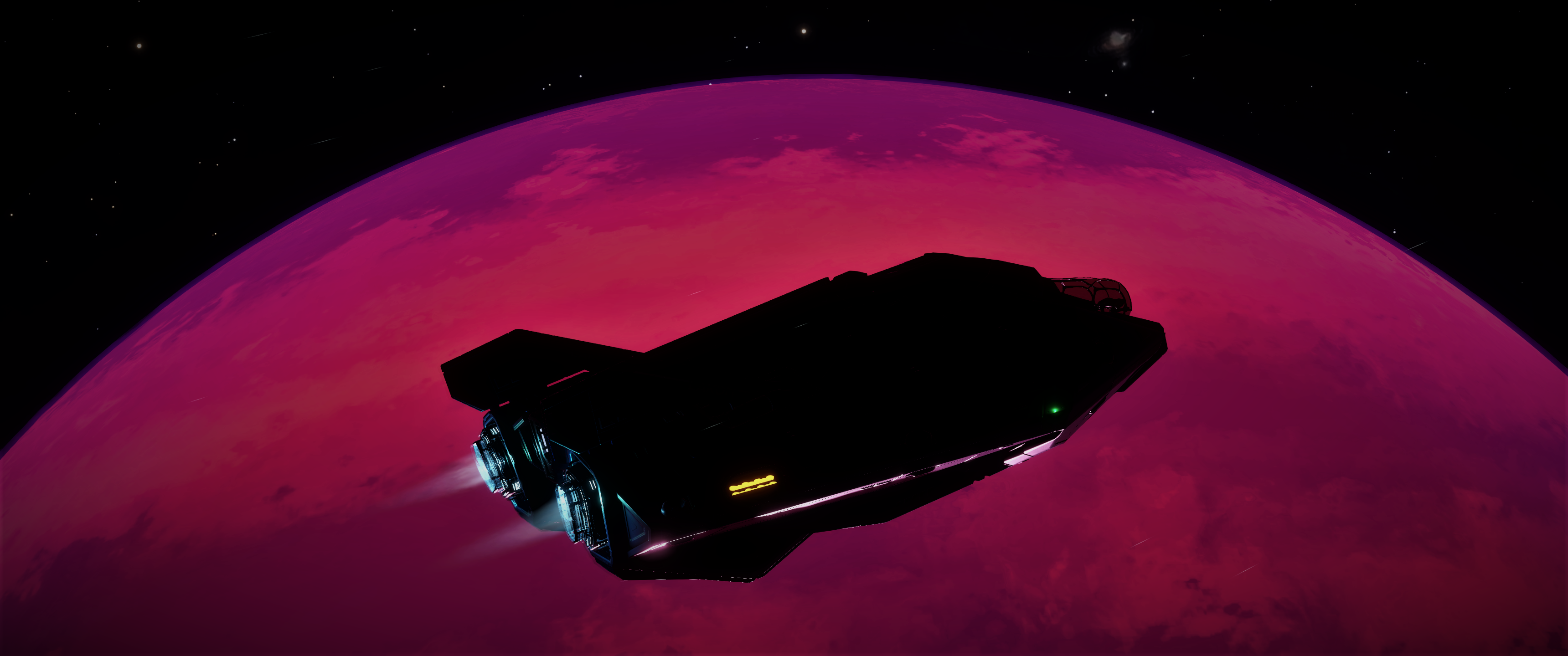 Elite Dangerous ASP Explorer Dark Space Red Pink Screen Shot Spaceship Science Fiction 3440x1440