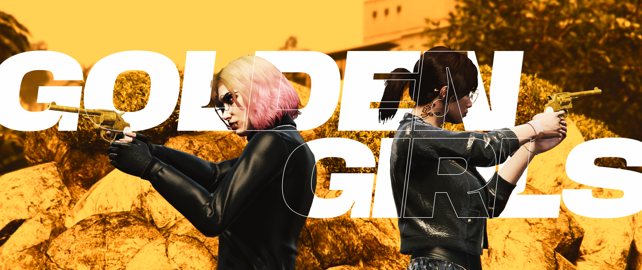 Grand Theft Auto V Women Screen Shot Edit Photoshopped CGi Video Games Glasses Gun Video Game Charac 2560x1080