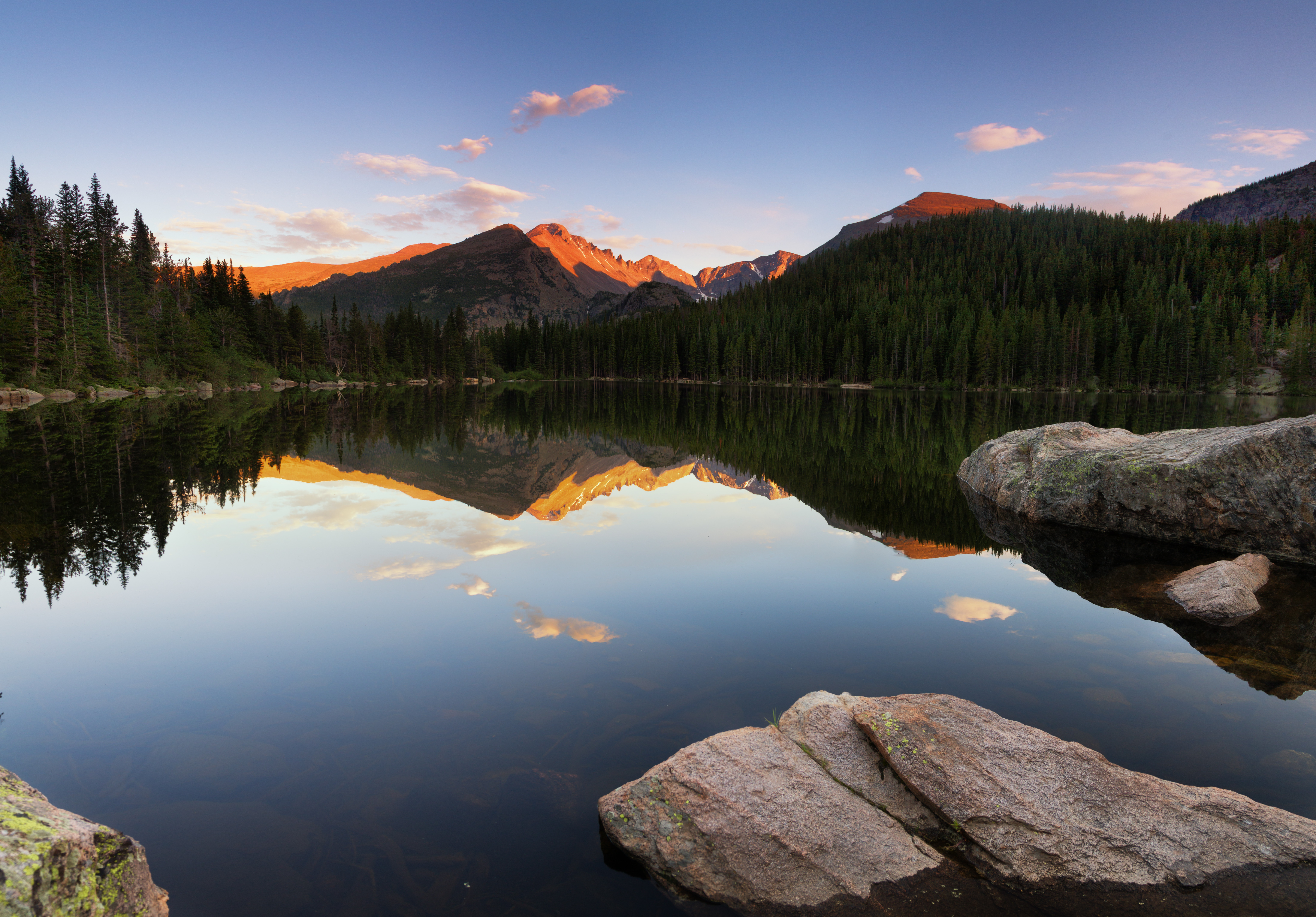 Bear Lake Rocky Mountain National Park Longs Peak Lake Reflection Photography Sunset Landscape Sunse 6144x4280