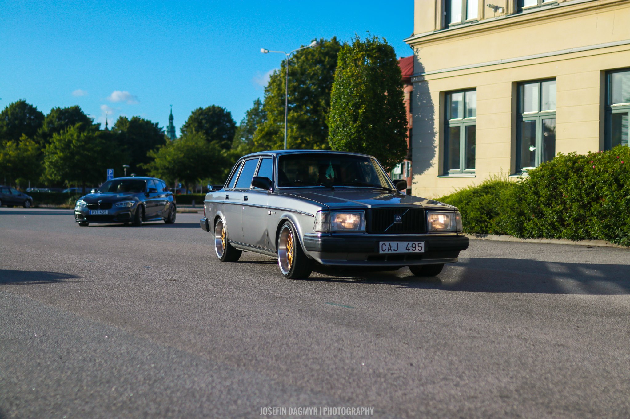 Josefin Dagmyr Volvo Volvo 240 Sweden BMW Car Meets Car Licence Plates Headlights 2048x1365