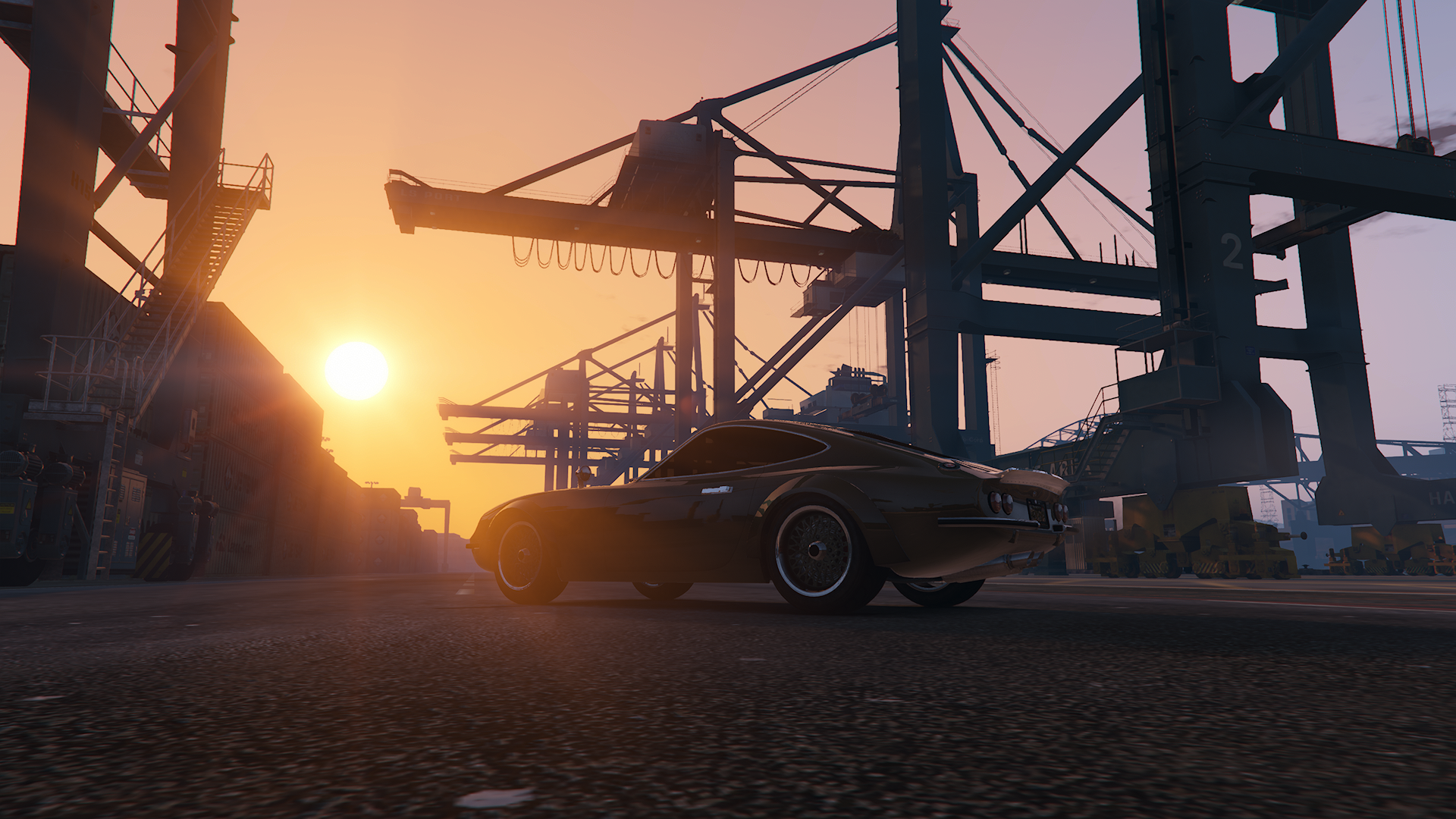 Grand Theft Auto V Video Games CGi Car Sunset 1920x1080