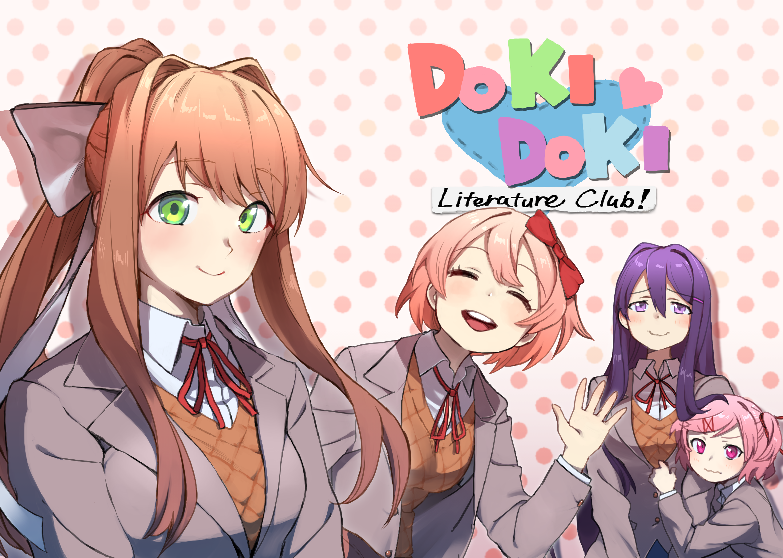 Anime Anime Girls Doki Doki Literature Club Monika Doki Doki Literature Club Yuri Doki Doki Literatu 2543x1815