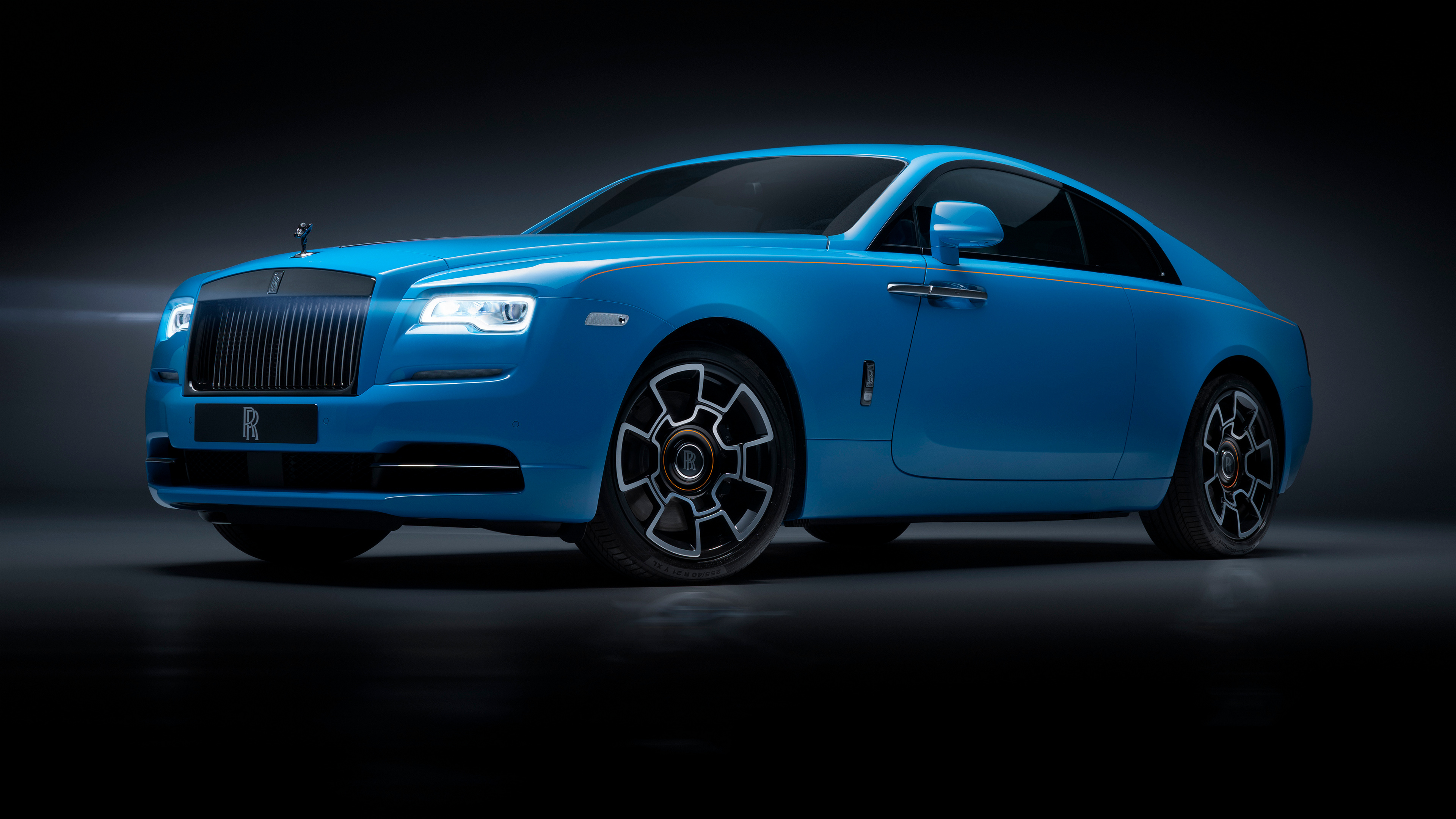 Rolls Royce Wraith Black Badge Luxury Cars Blue Cars Rolls Royce Vehicle Dark Background Simple Back 3840x2160