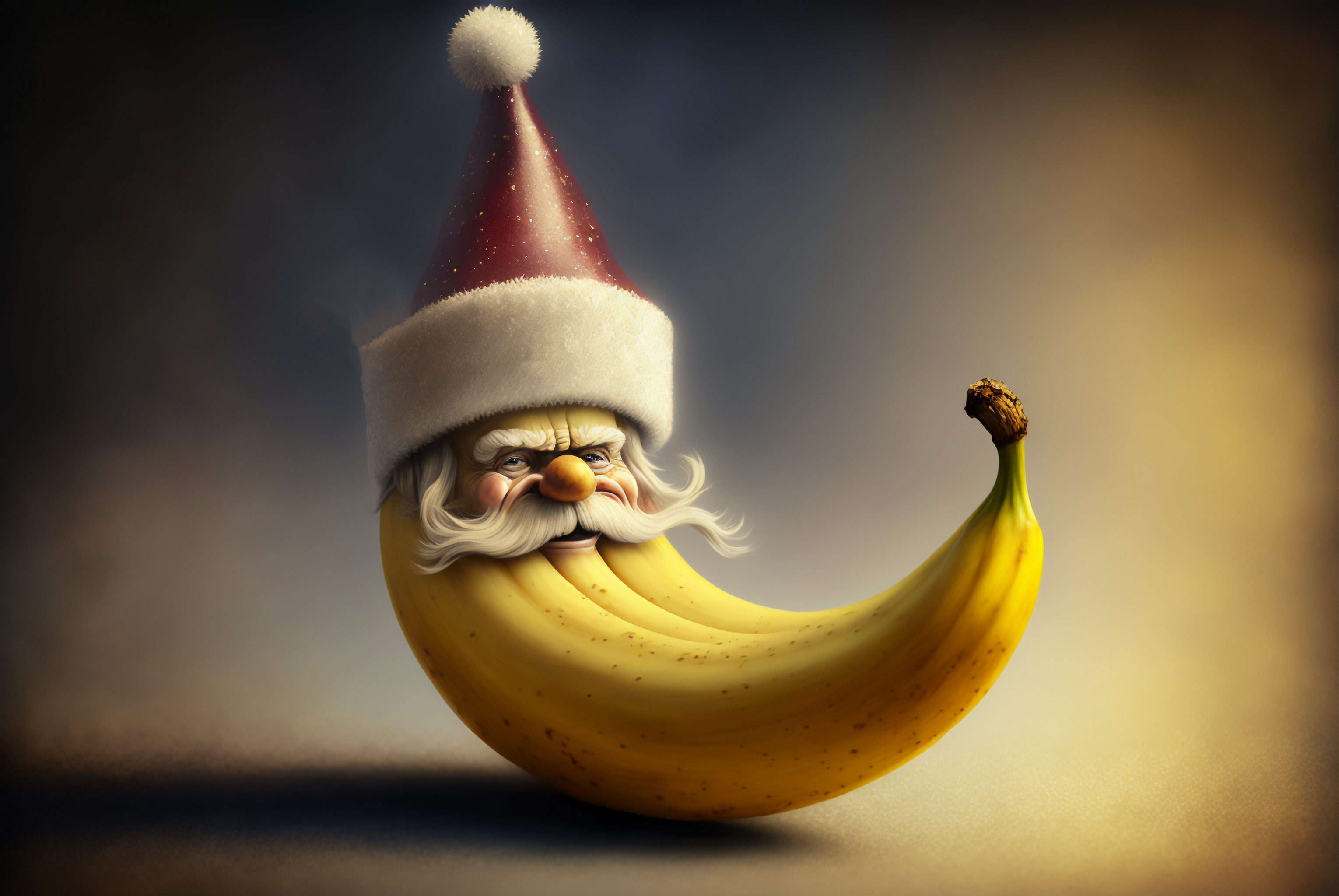 Ai Art Santa Claus Bananas Humor Moustache Christmas 3060x2048