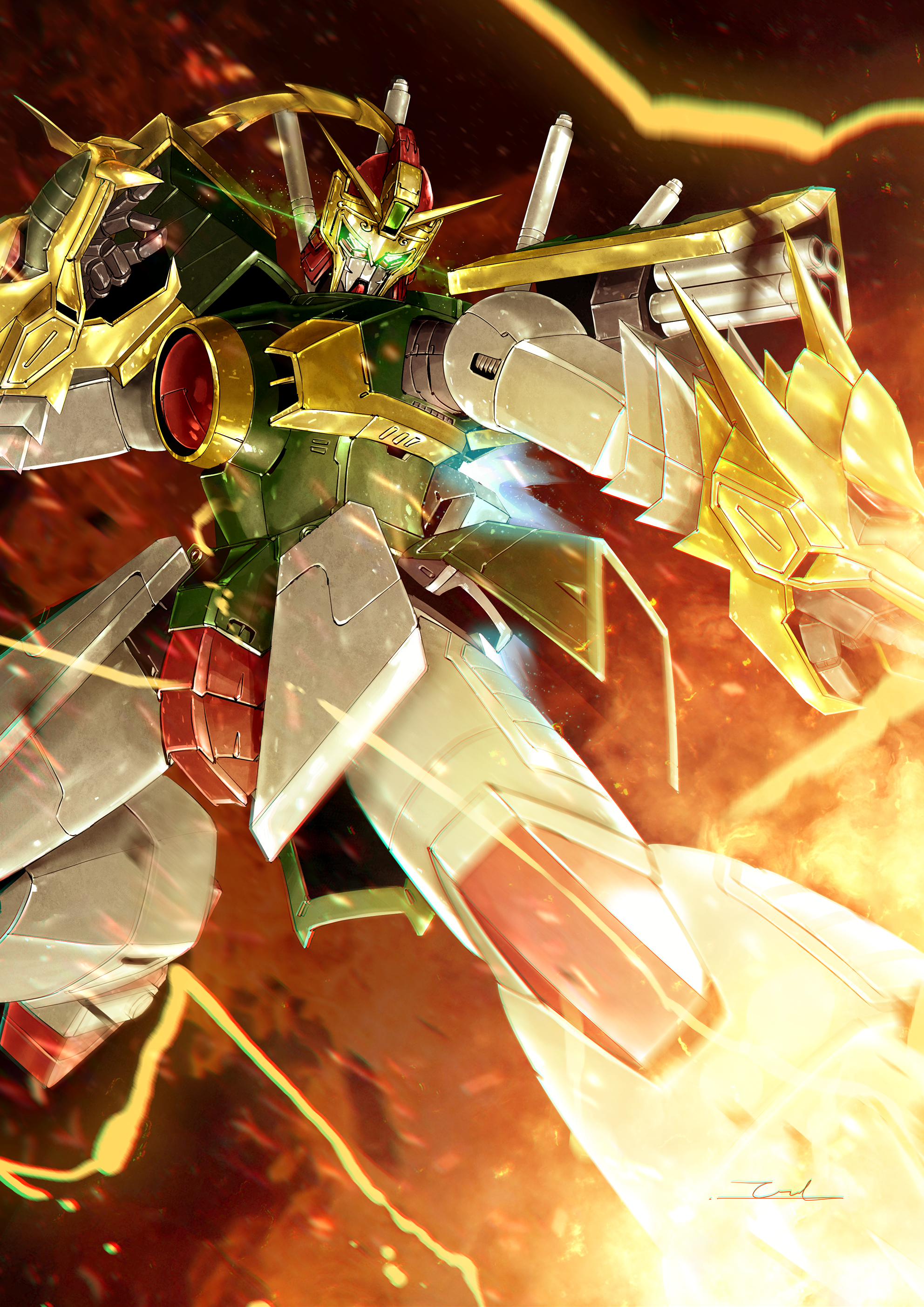 Dragon Gundam Anime Mechs Super Robot Taisen Gundam Mobile Fighter G Gundam Artwork Digital Art Fan  1984x2806