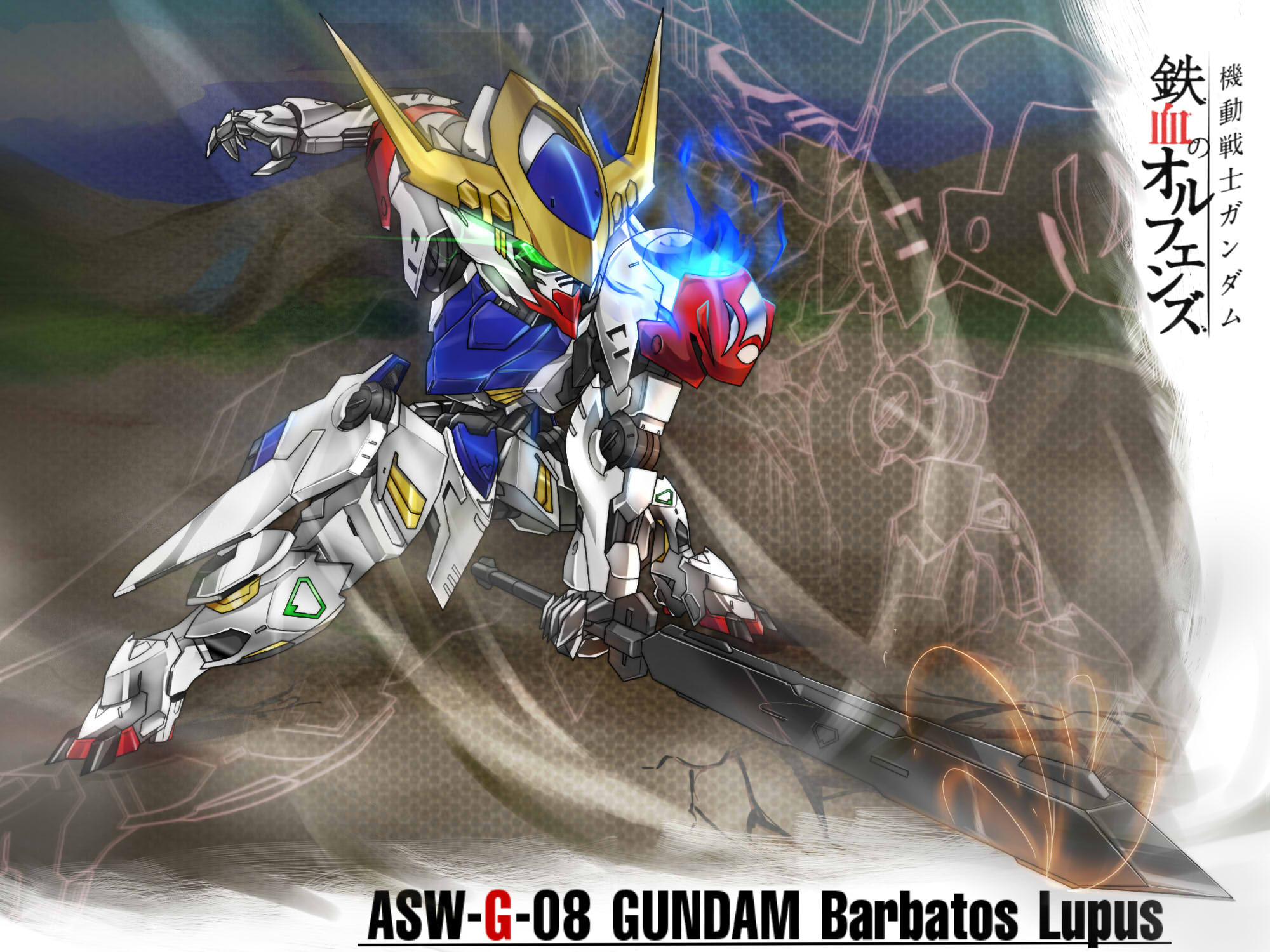 Anime Mechs Super Robot Taisen Gundam Barbatos Lupus Gundam Mobile Suit Gundam Iron Blooded Orphans  2000x1500