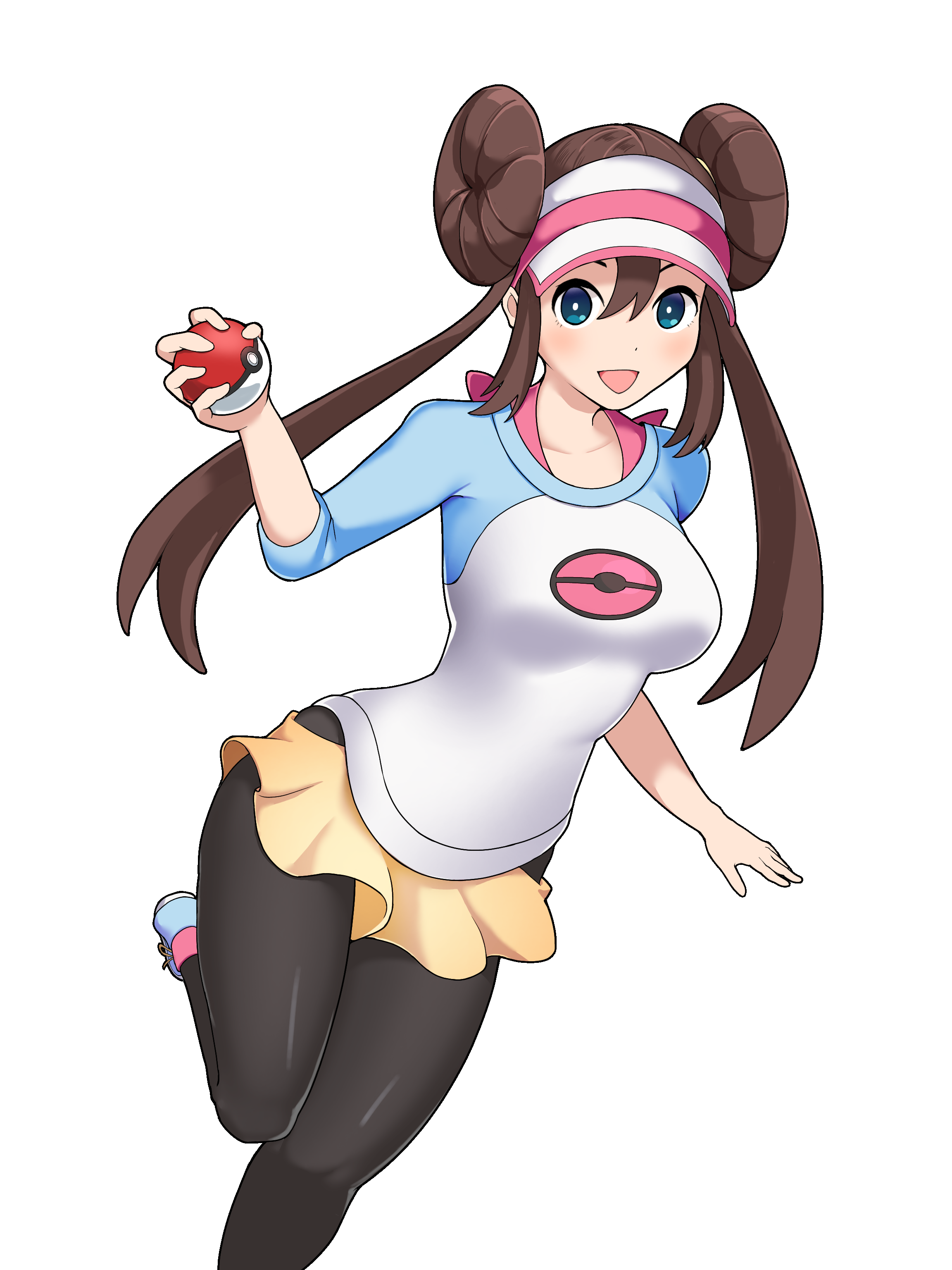 Anime Anime Girls Pokemon Rosa Pokemon Long Hair Twintails Brunette Solo Artwork Digital Art Fan Art 2304x3072