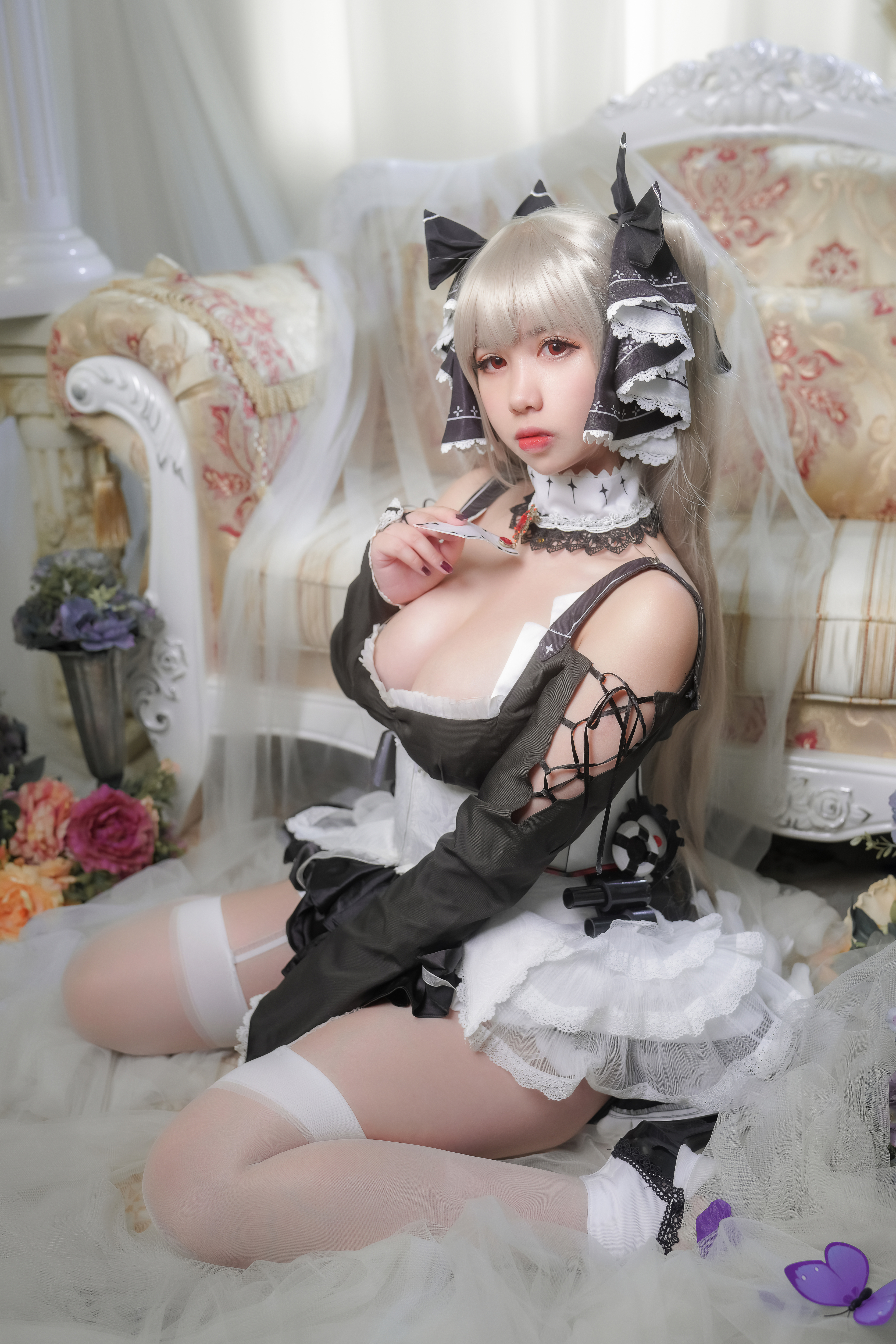 Women Model Asian Cosplay Formidable Azur Lane Azur Lane Video Games Maid Maid Outfit Women Indoors 3333x5000