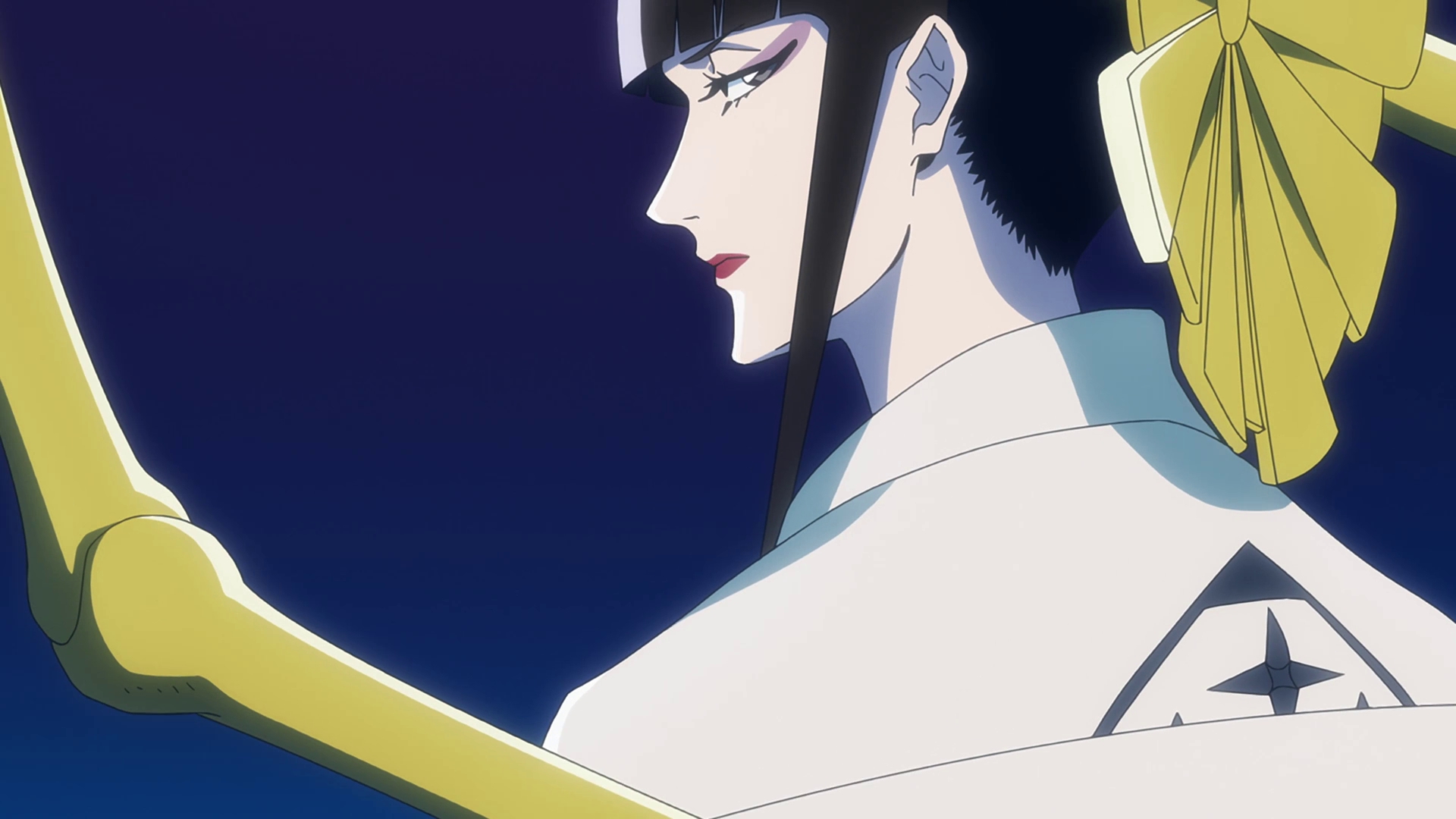 Anime Anime Girls Bleach Kuchiki Rukia Looking At Viewer Simple Background Looking Back Minimalism A 1920x1080