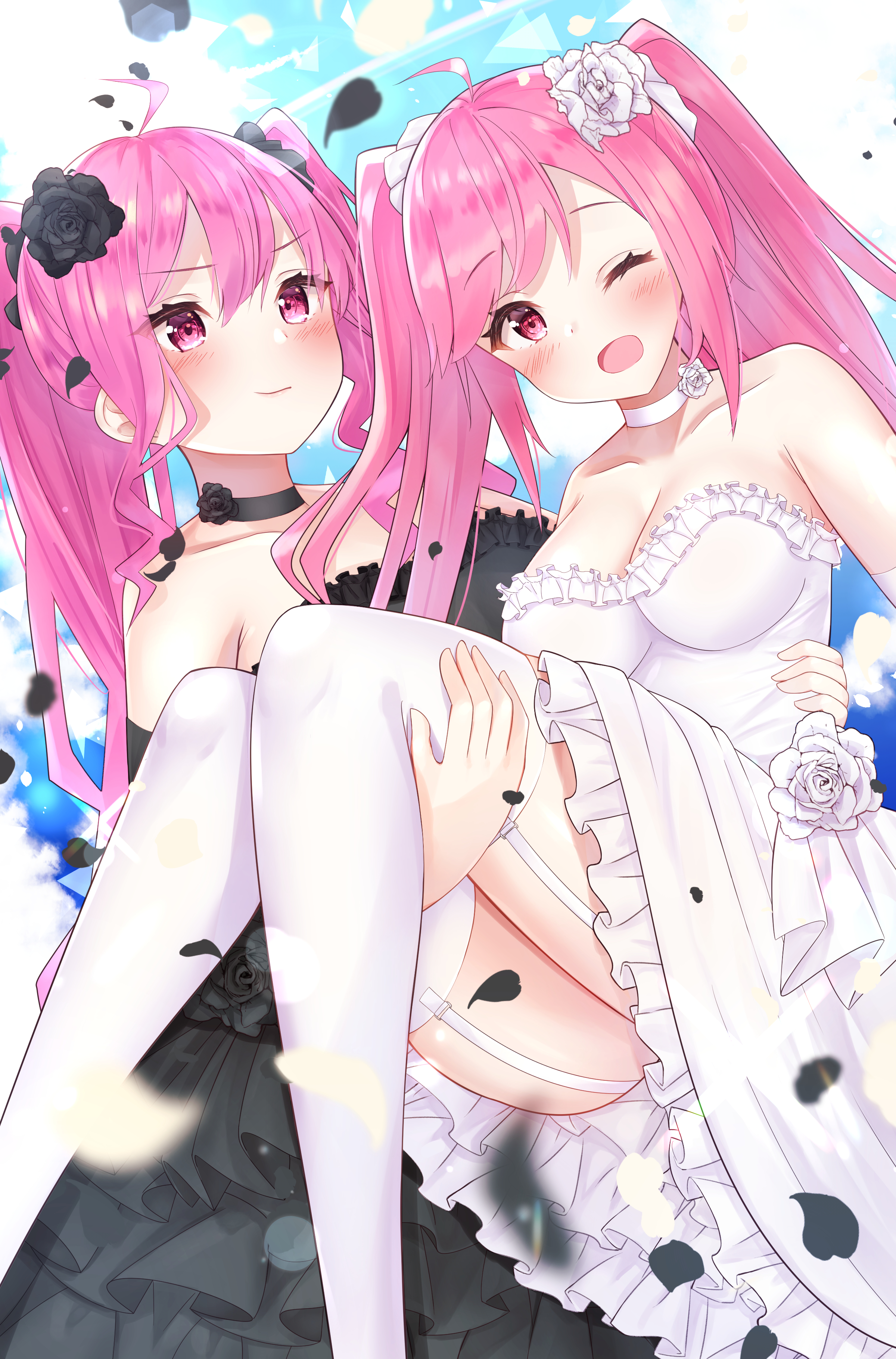 Anime Anime Girls Two Women Sister Sound Voltex Grace Sound Voltex Rasis Long Hair Pink Hair Artwork 2400x3640