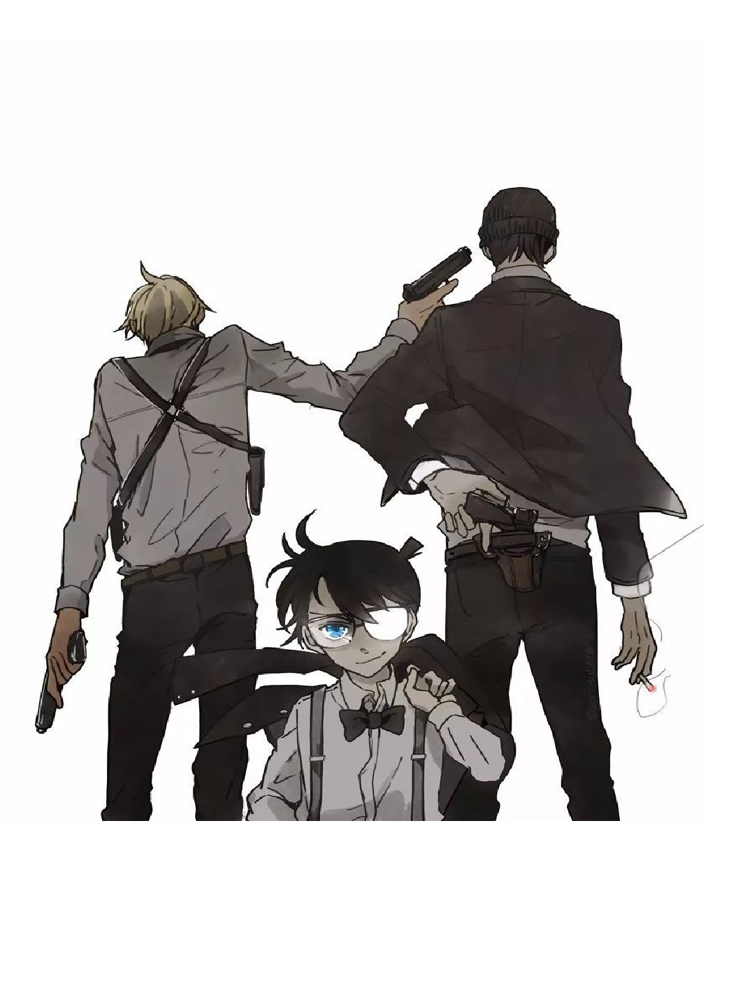 Meitantei Conan Detective Conan Anime Anime Boys Gun White Background Simple Background 1076x1404