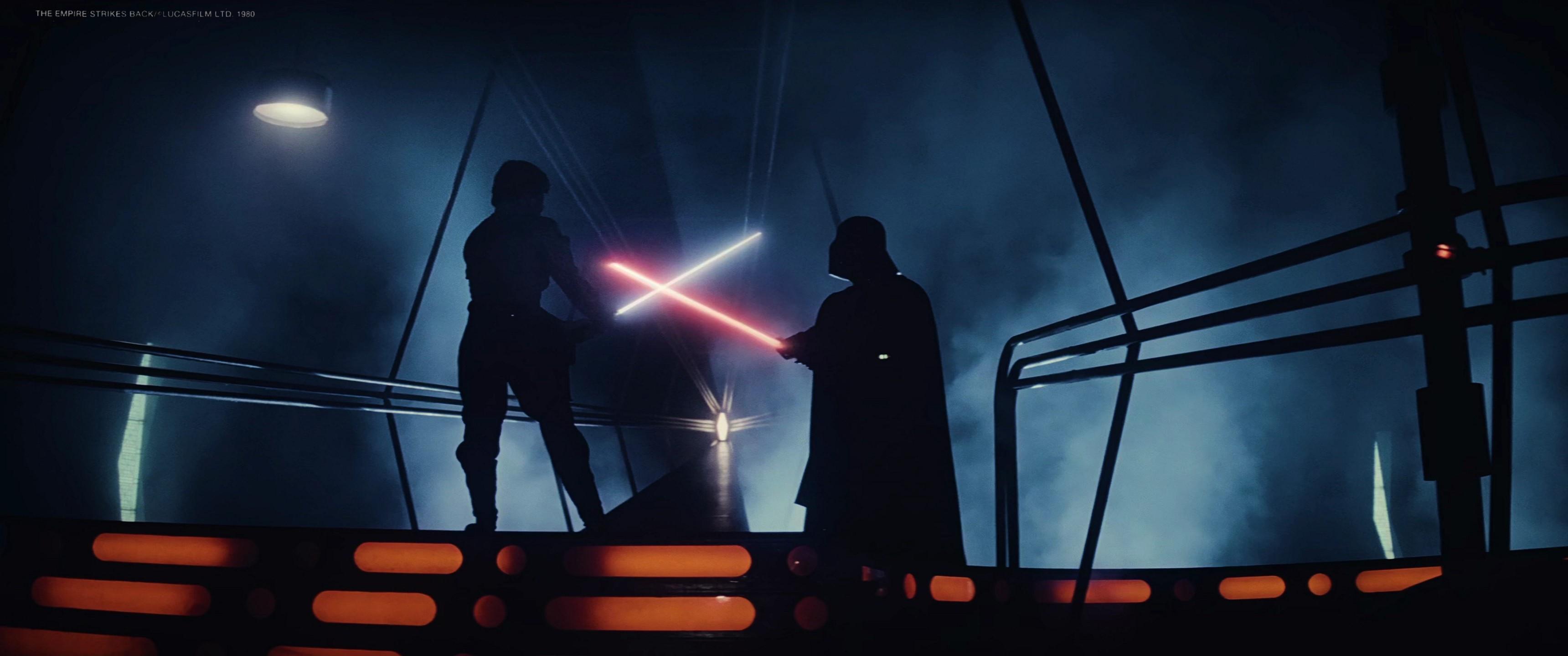 Darth Vader Luke Skywalker Film Stills Star Wars Heroes Star Wars Lightsaber Star Wars Episode V The 3440x1440