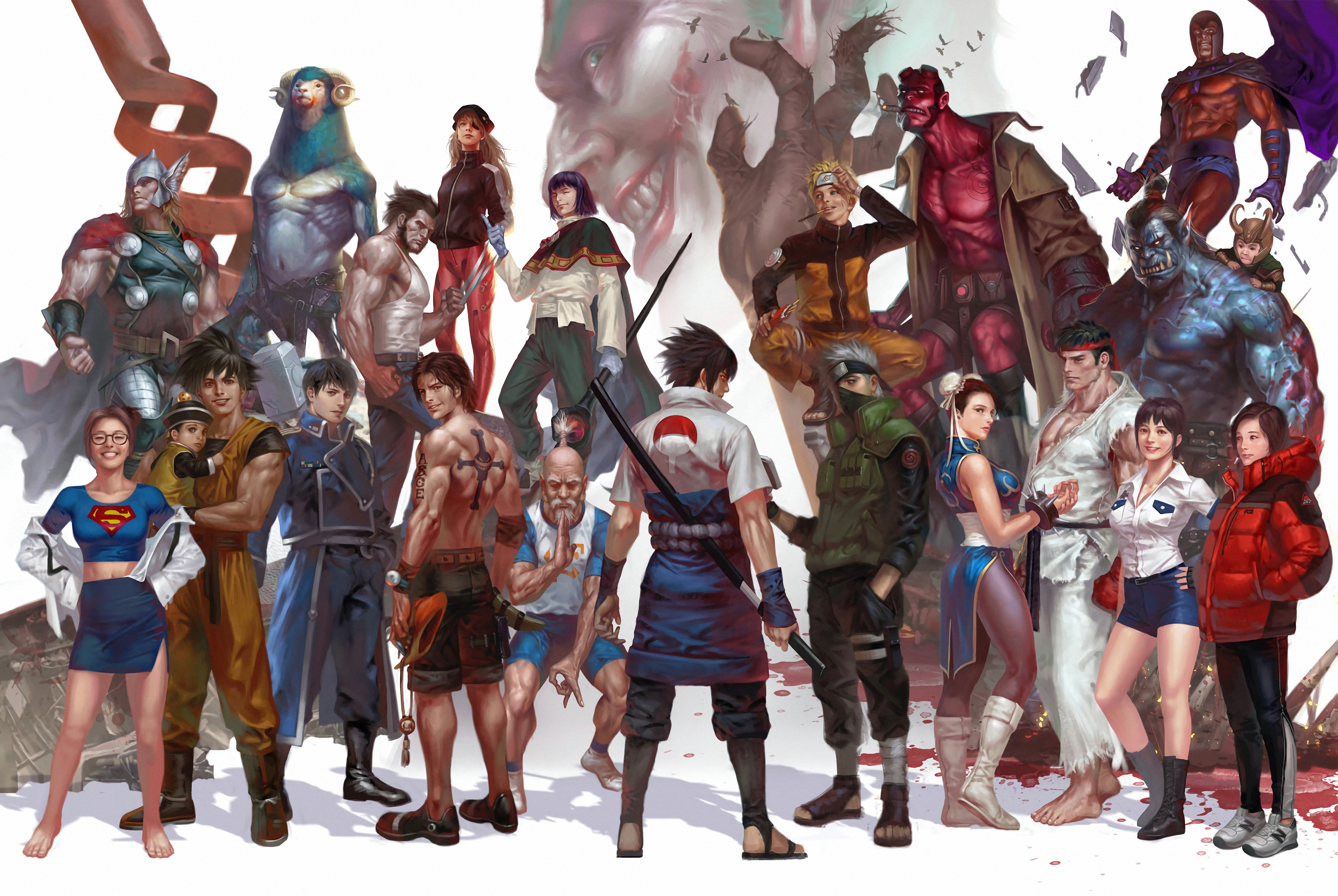 The Avengers Dragon Ball Naruto Anime One Piece Overwatch Street Fighter Full Metal Alchemist One Pu 4000x2680