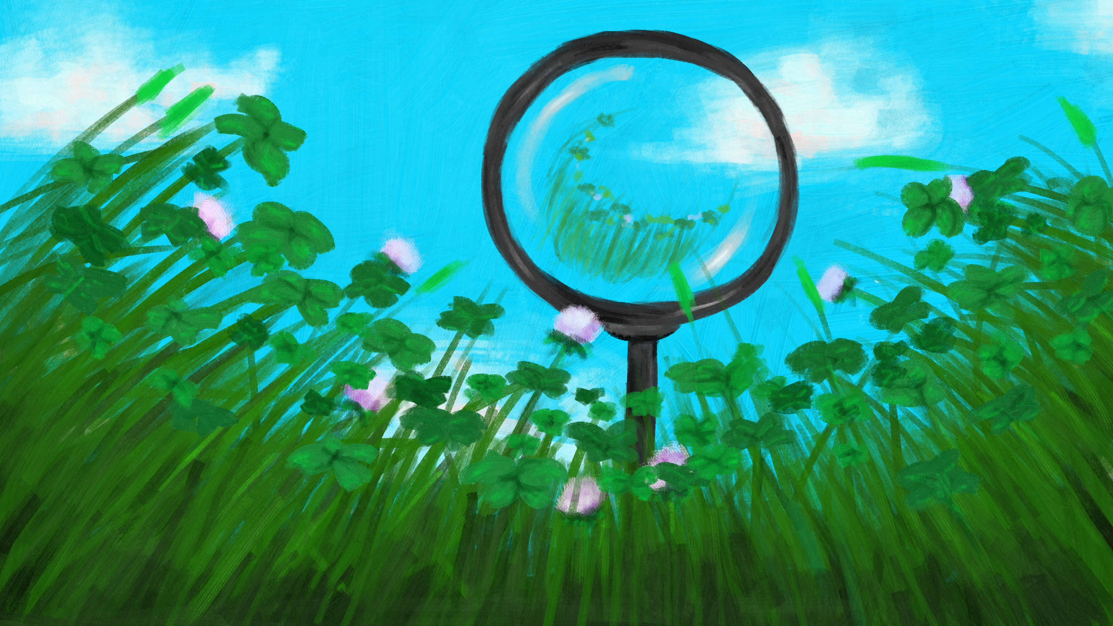Nature Magnifying Glass Grass 3840x2160