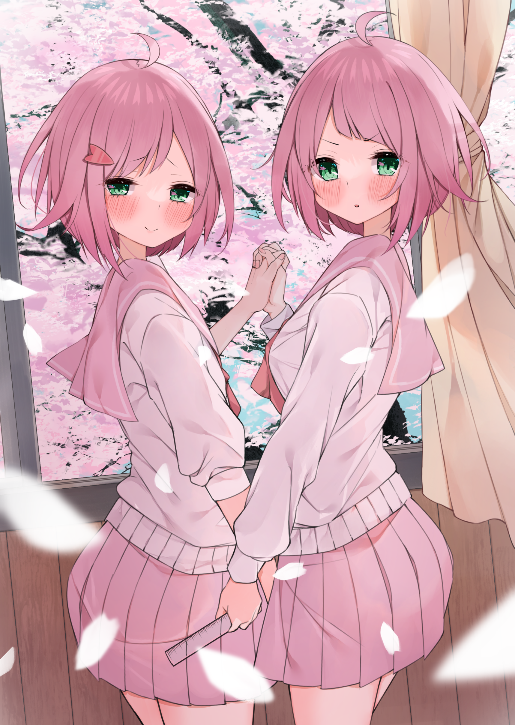 Anime Anime Girls Original Characters Twins Artwork Digital Art Fan Art 1717x2417