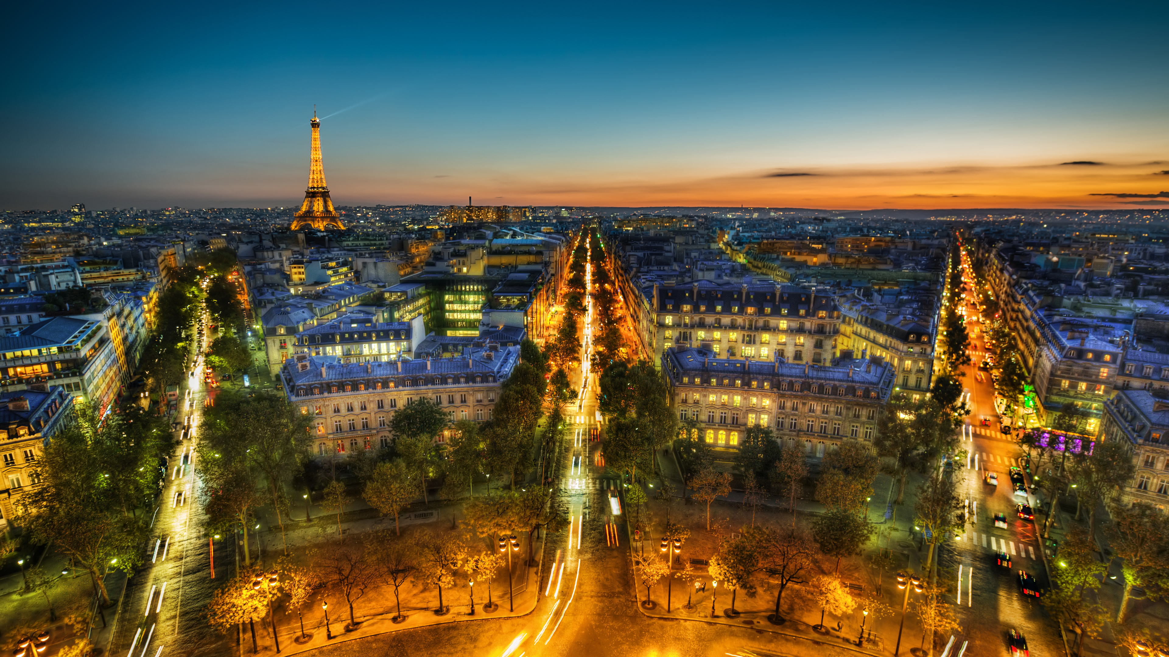 Trey Ratcliff Photography Cityscape France Paris Eiffel Tower Building Night Lights Sky City Lights  3840x2160