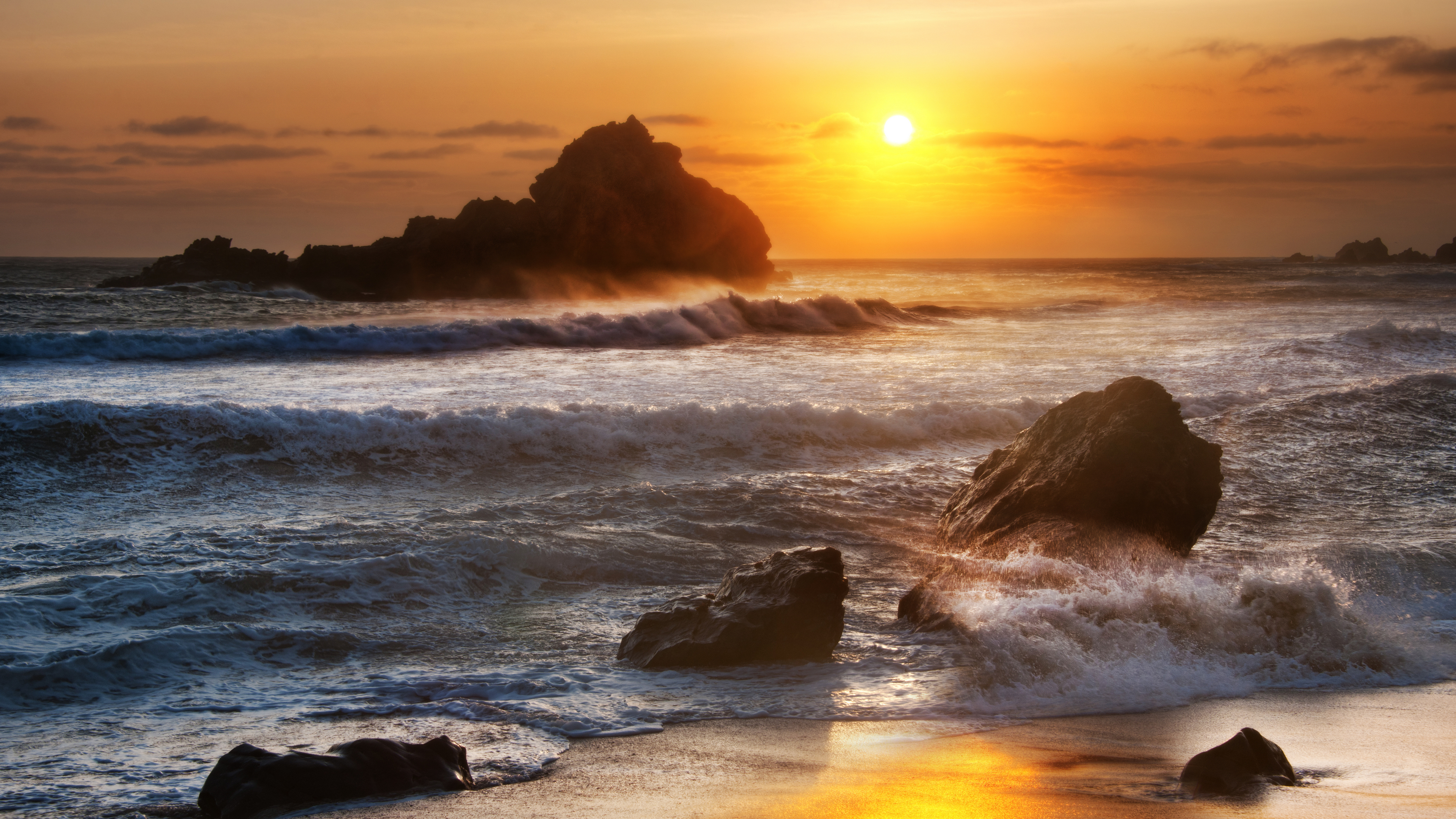 Trey Ratcliff 4K Photography California Water Rocks Sun Sunset 3840x2160