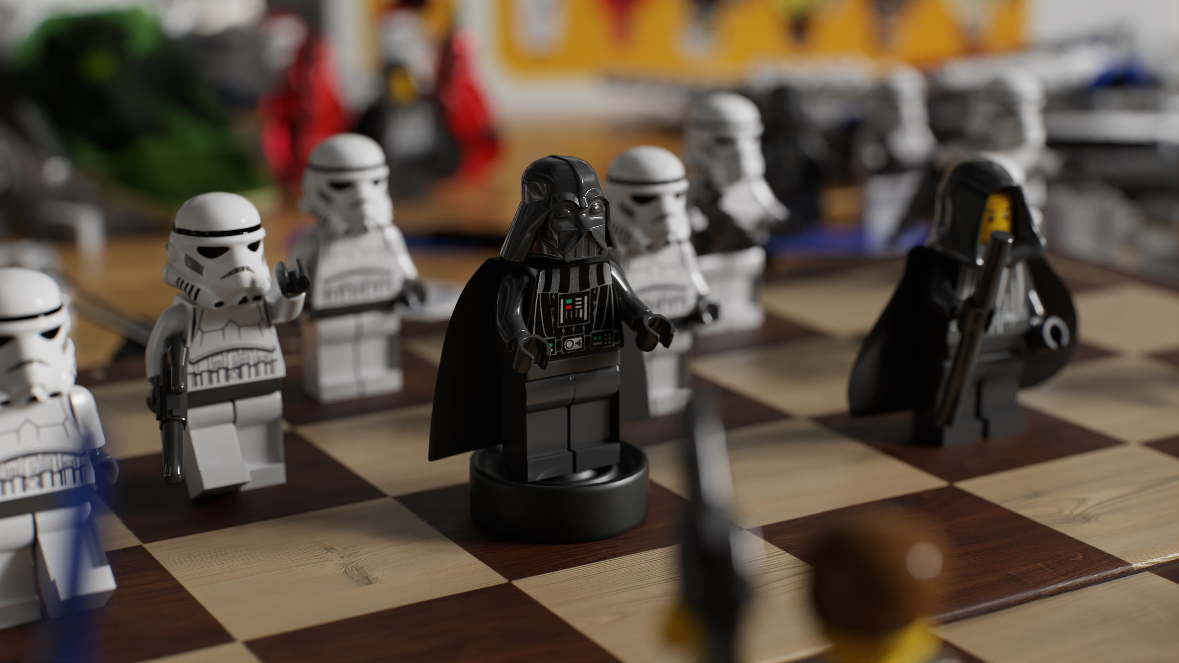 Star Wars Toys Chess Board Games LEGO Darth Vader Star Wars Villains 3840x2160