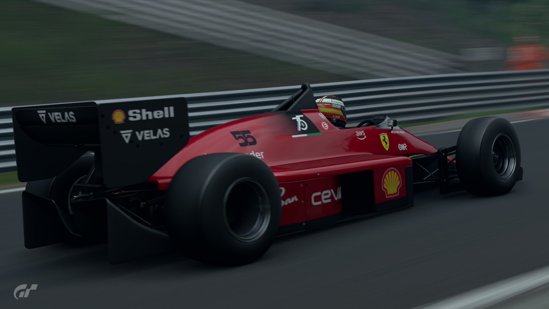 Video Games Formula 1 Nurburgring Vehicle Race Cars Racing Driving Watermarked Motion Blur Ferrari C 1920x1080