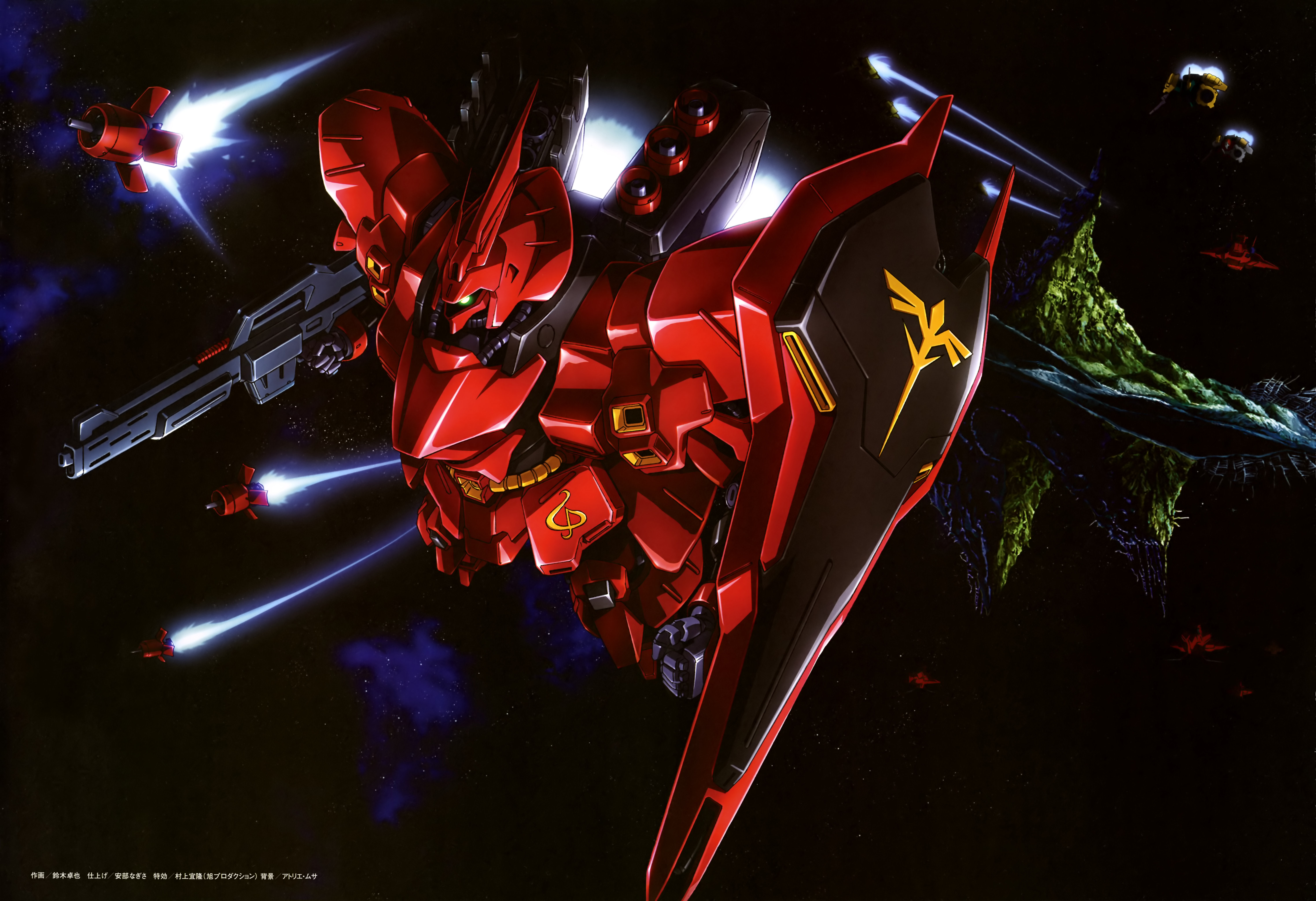 Anime Mechs Mobile Suit Mobile Suit Gundam Chars Counterattack Sazabi Super Robot Taisen Artwork Dig 5979x4096