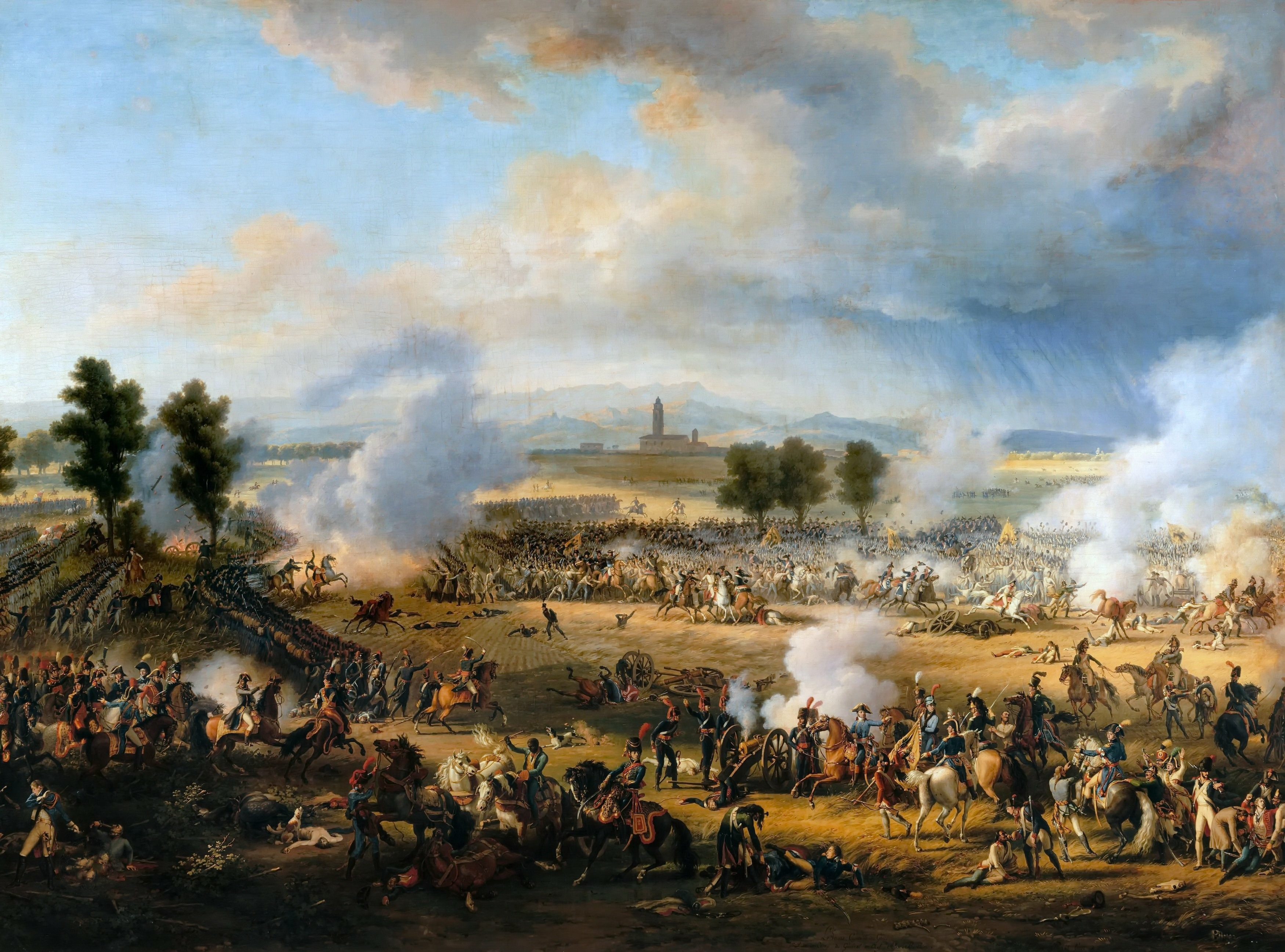 Battle Of Marengo Napoleonic Wars French Army War Artwork Louis Francois Lejeune Crowd People Men 3500x2593